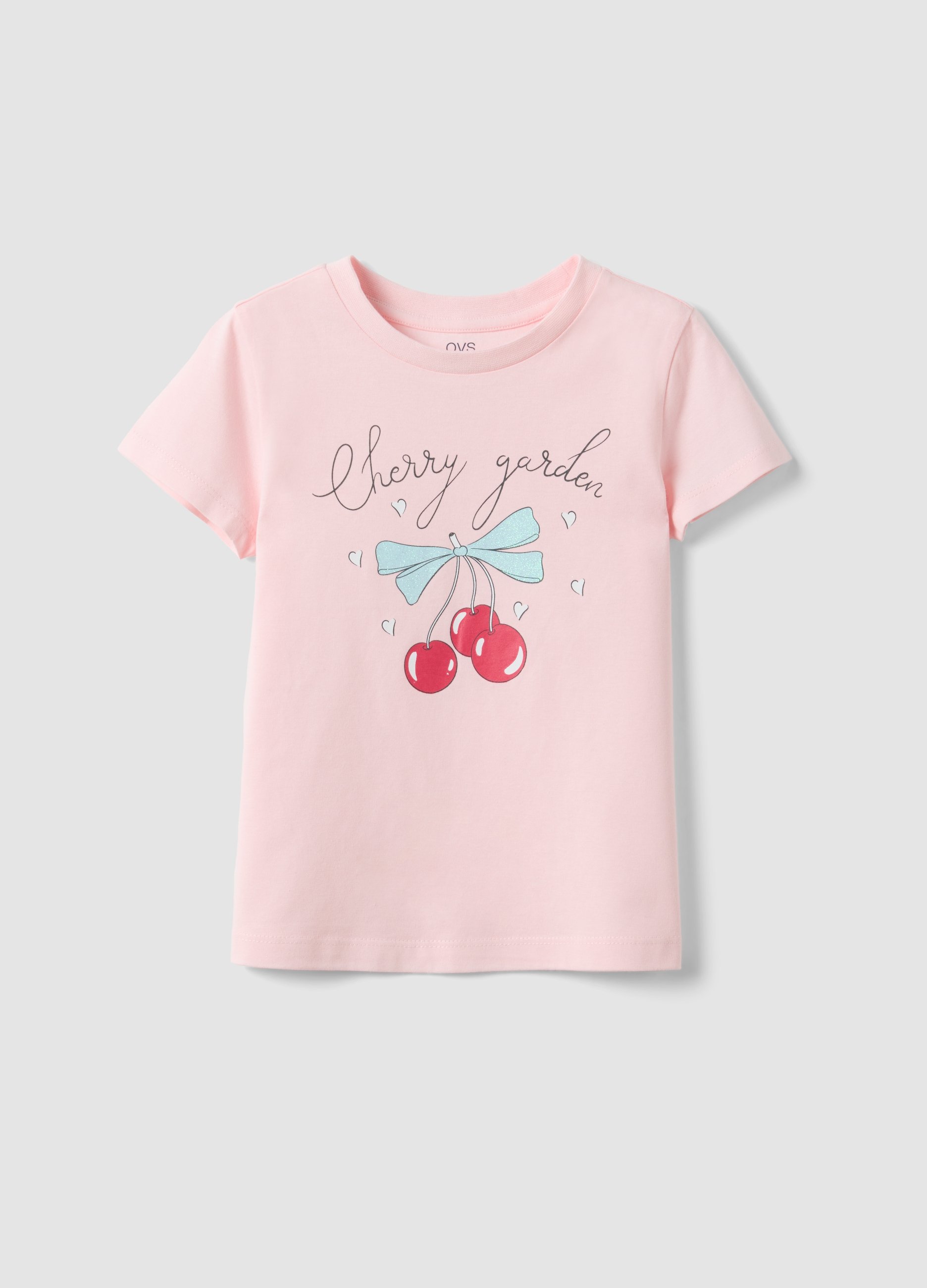 OVS KIDS, Camiseta Rosa De Puro Algodón Regular Fit Con Estampado Para Niña, Niña, Rosa Claro, Talla: 8-9