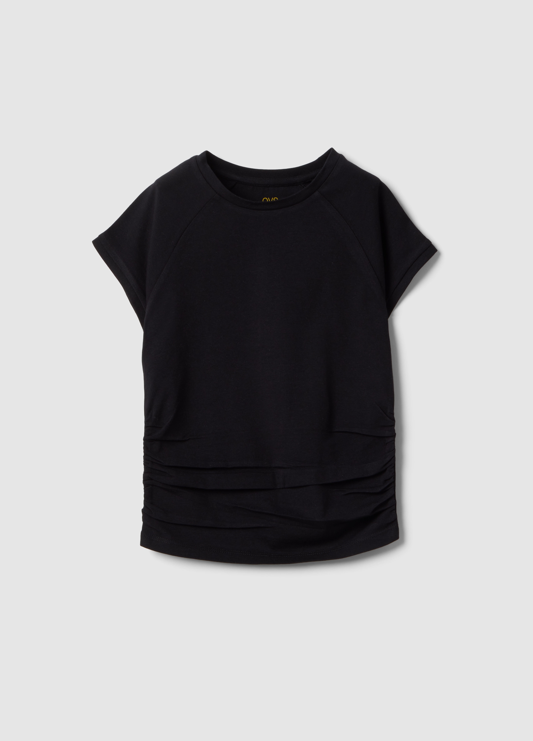 OVS KIDS, Camiseta Negra De Algodón Elástico Slim Fit Para Niña, Niña, Gunmetal, Talla: 10-11