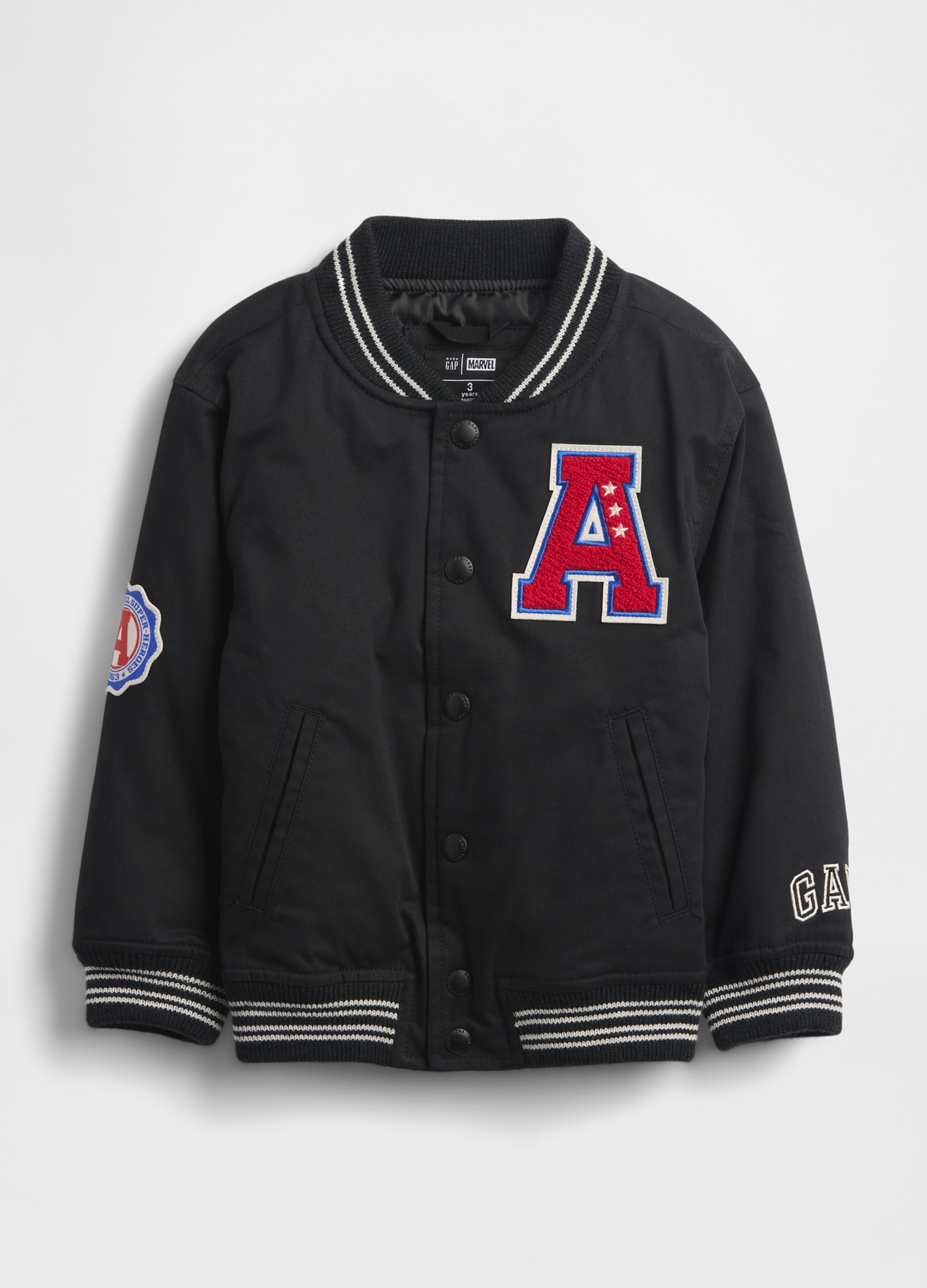 GAP KIDS, Bomber Disney Avengers, Unisex, Nero, Taglia: 12-18M/74-79