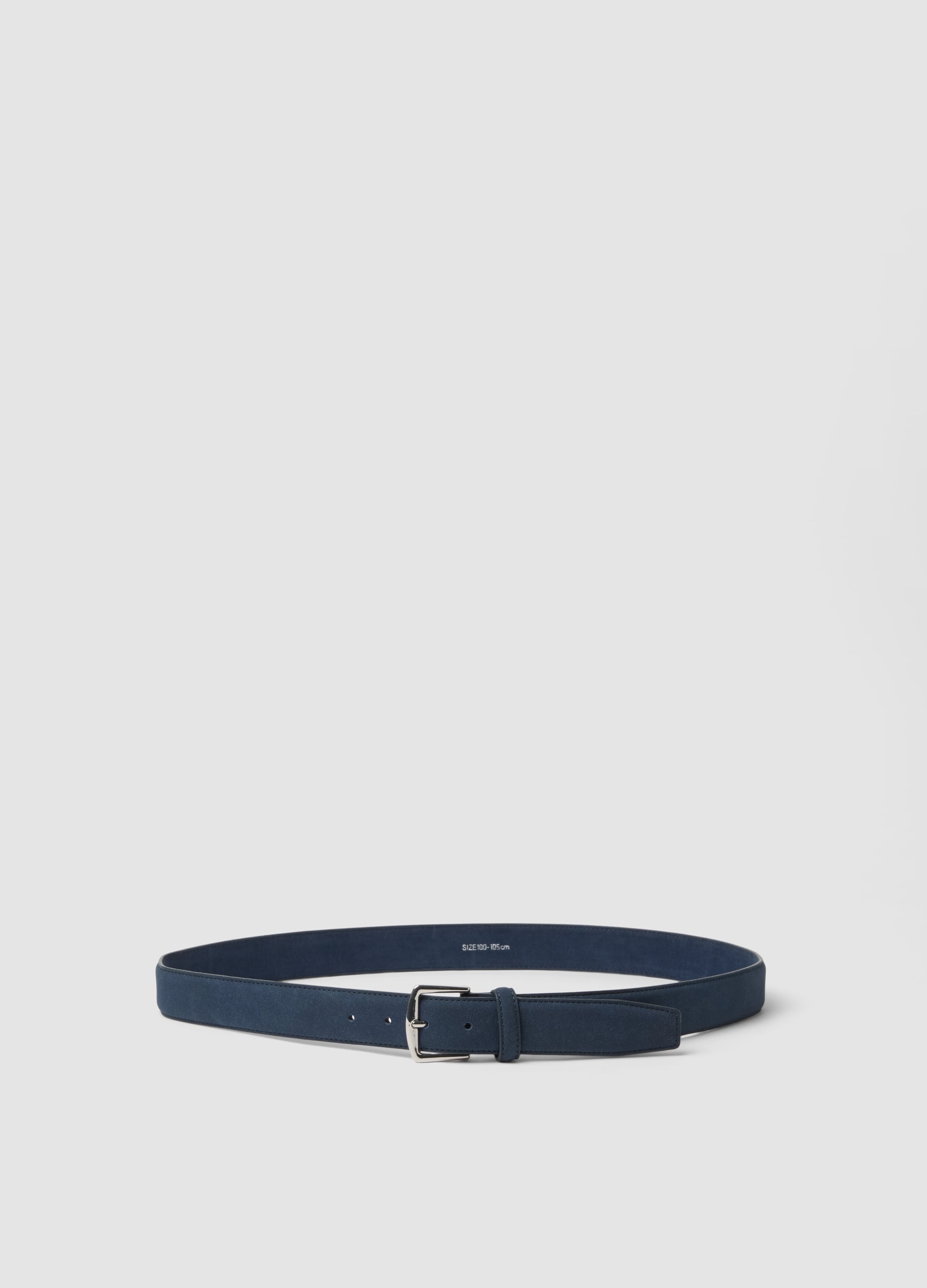 OVS , Cintura Blu Con Fibbia Rettangolare In Metallo, Uomo, Blu, Taglia: 100-105 cm