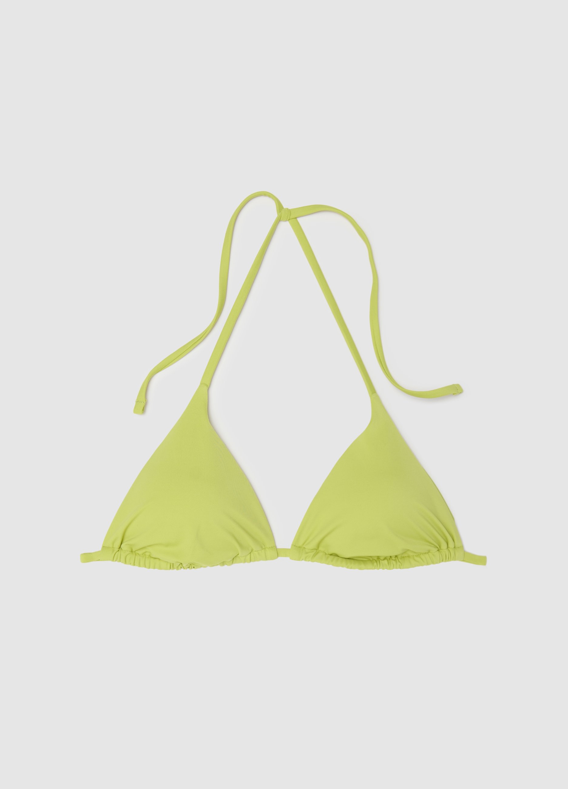 OVS , Top Bikini A Triangolo Verde Con Laccetti, Donna, Verde, Taglia: 1