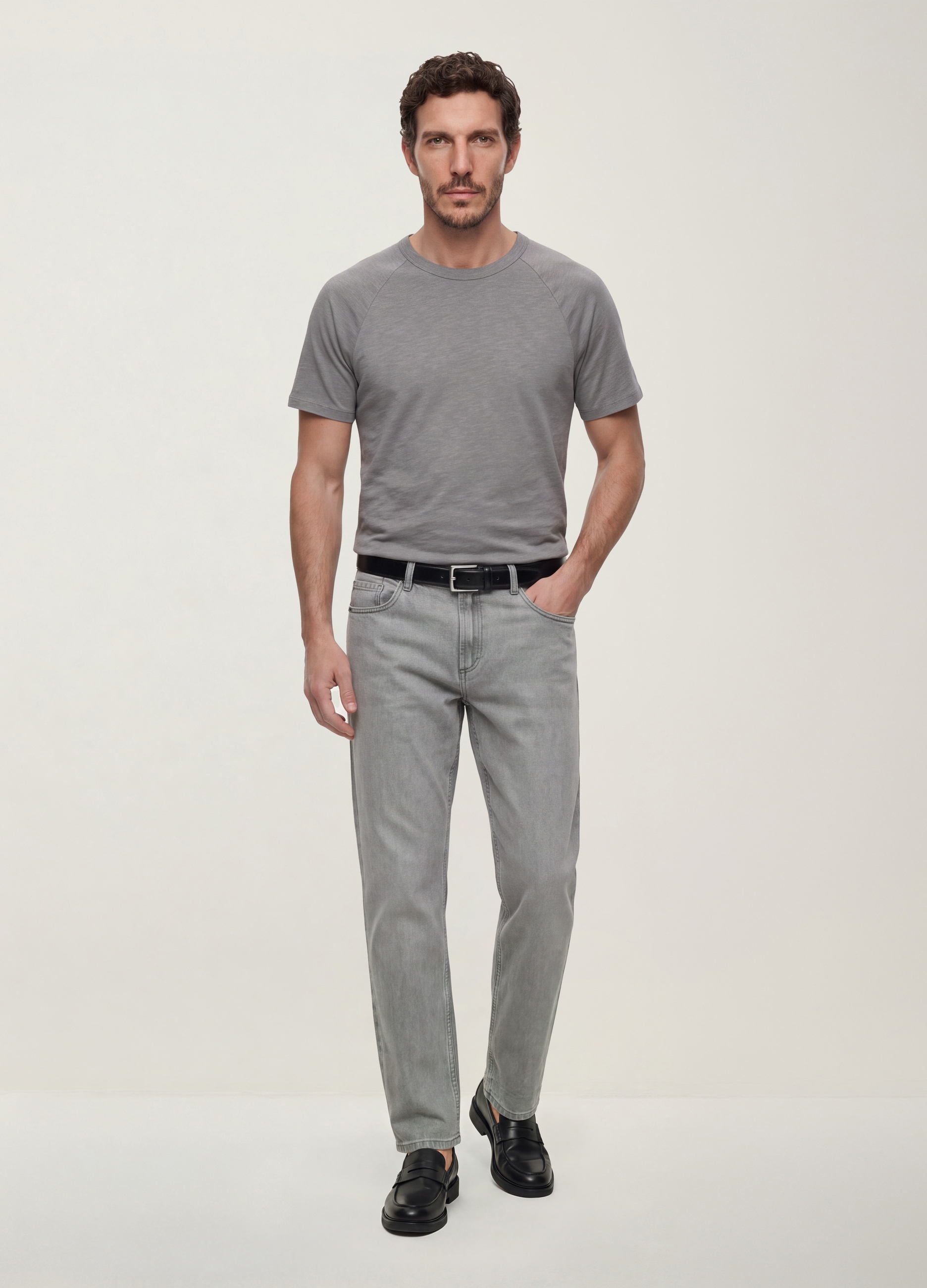REPUBLIC OF DENIM, Jeans Denim Grigio In Misto Cotone E Viscosa Regular Fit, Uomo, Grigio, Taglia: 46