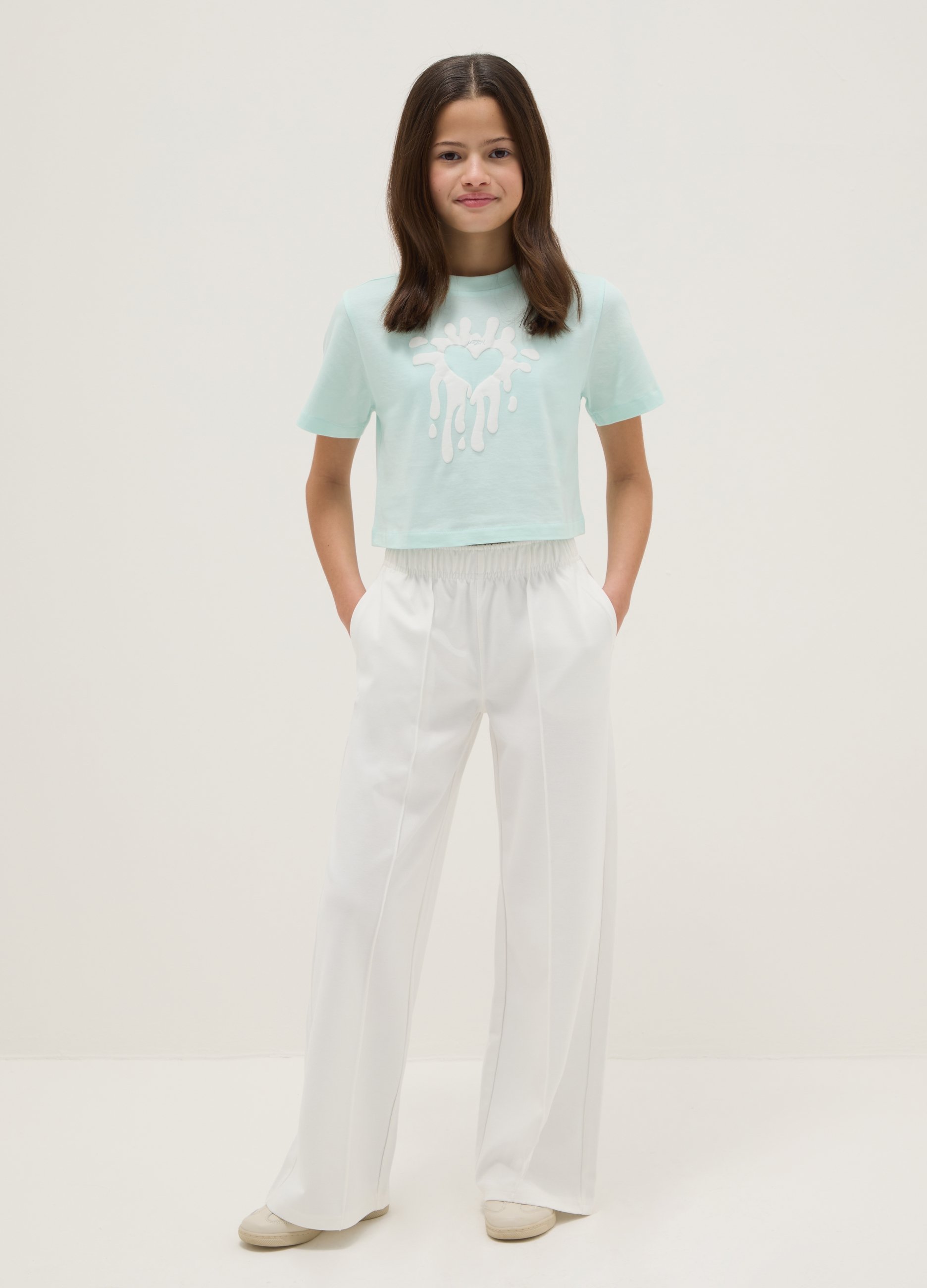 OVS KIDS, Pantaloni Bianchi Da Ragazza Wide Leg, Bambina, Bianco, Taglia: 10-11