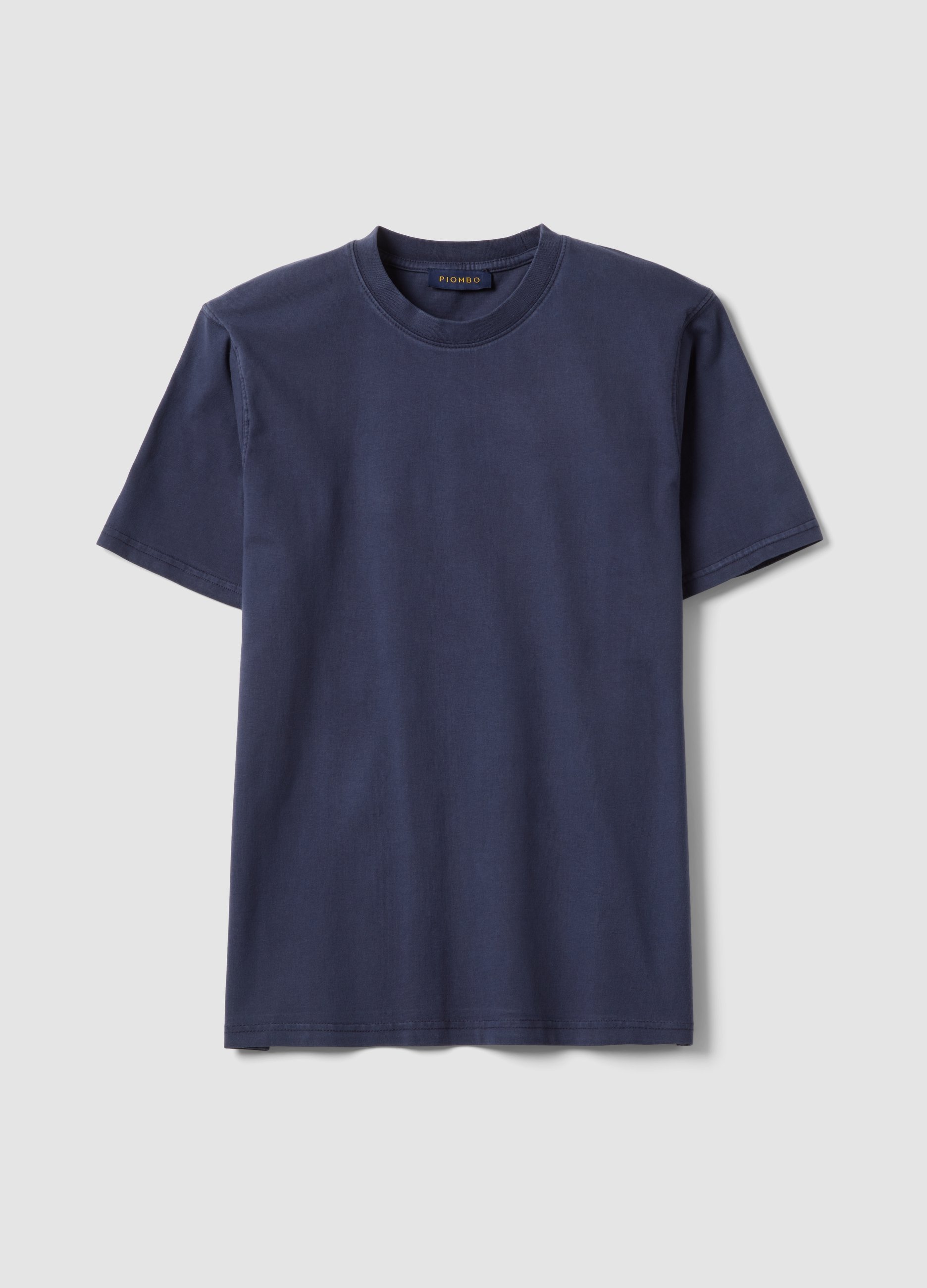 PIOMBO, Camiseta Azul De Algodón Puro Corte Relajado, Hombre, Azul marino, Talla: M