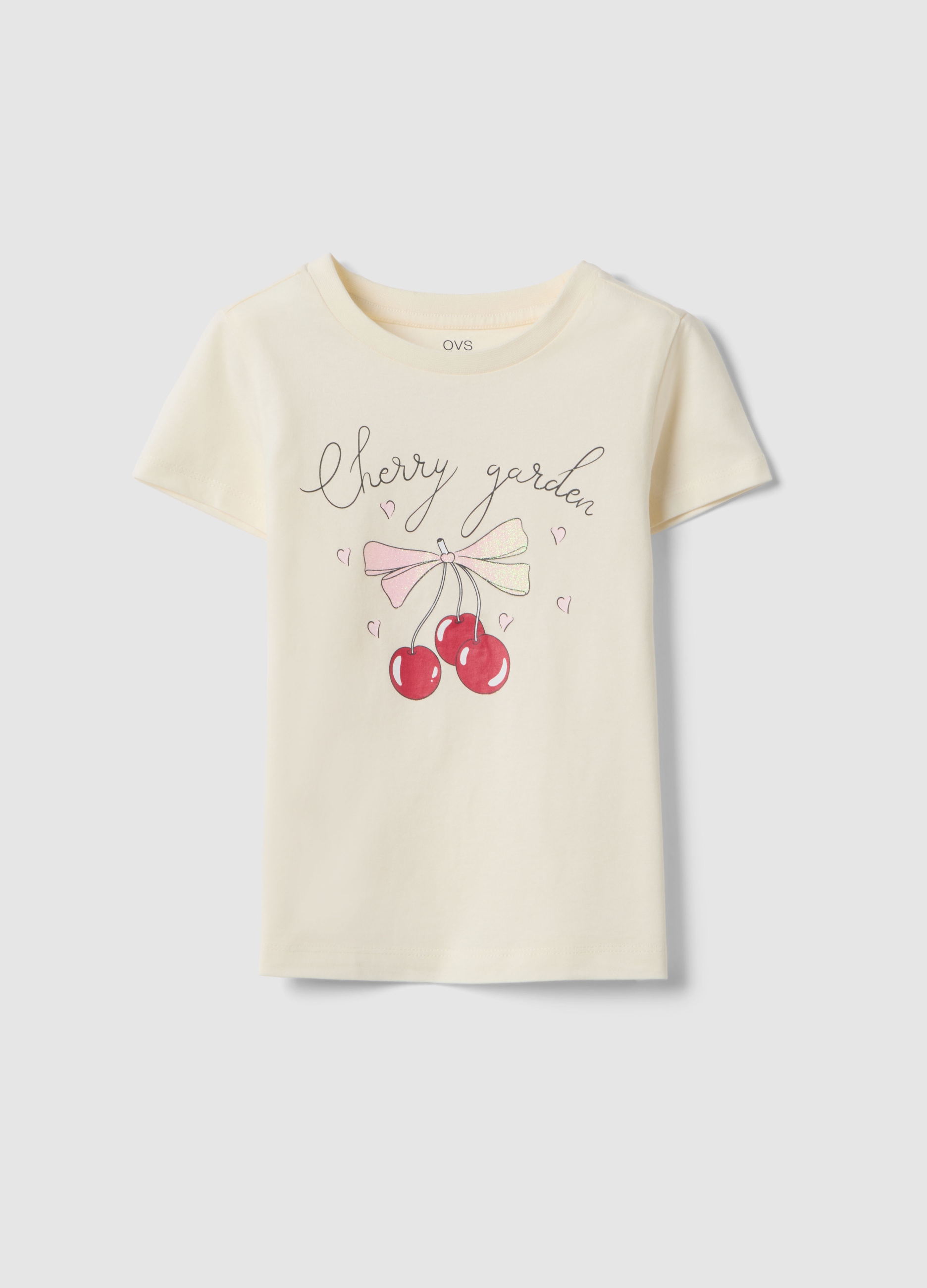 OVS KIDS, Camiseta Beige De Algodón Puro Regular Fit Con Estampado Para Niña, Niña, Beige Claro, Talla: 8-9