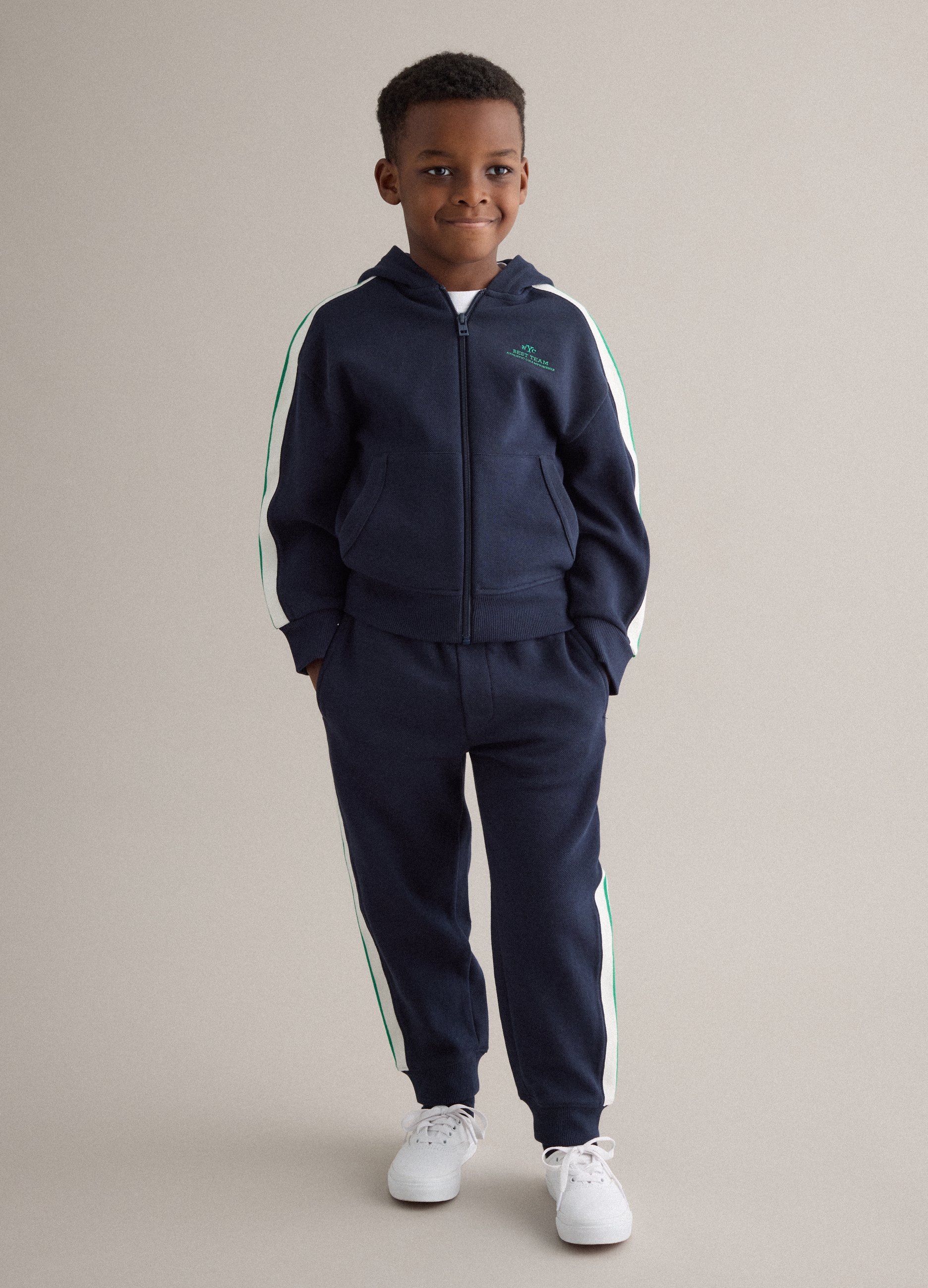 PIOMBO KIDS, Pantalones De Niño A Rayas Multicolor De Mezcla De Algodón Regular Fit, Niño, Azul/Blanco, Talla: 12