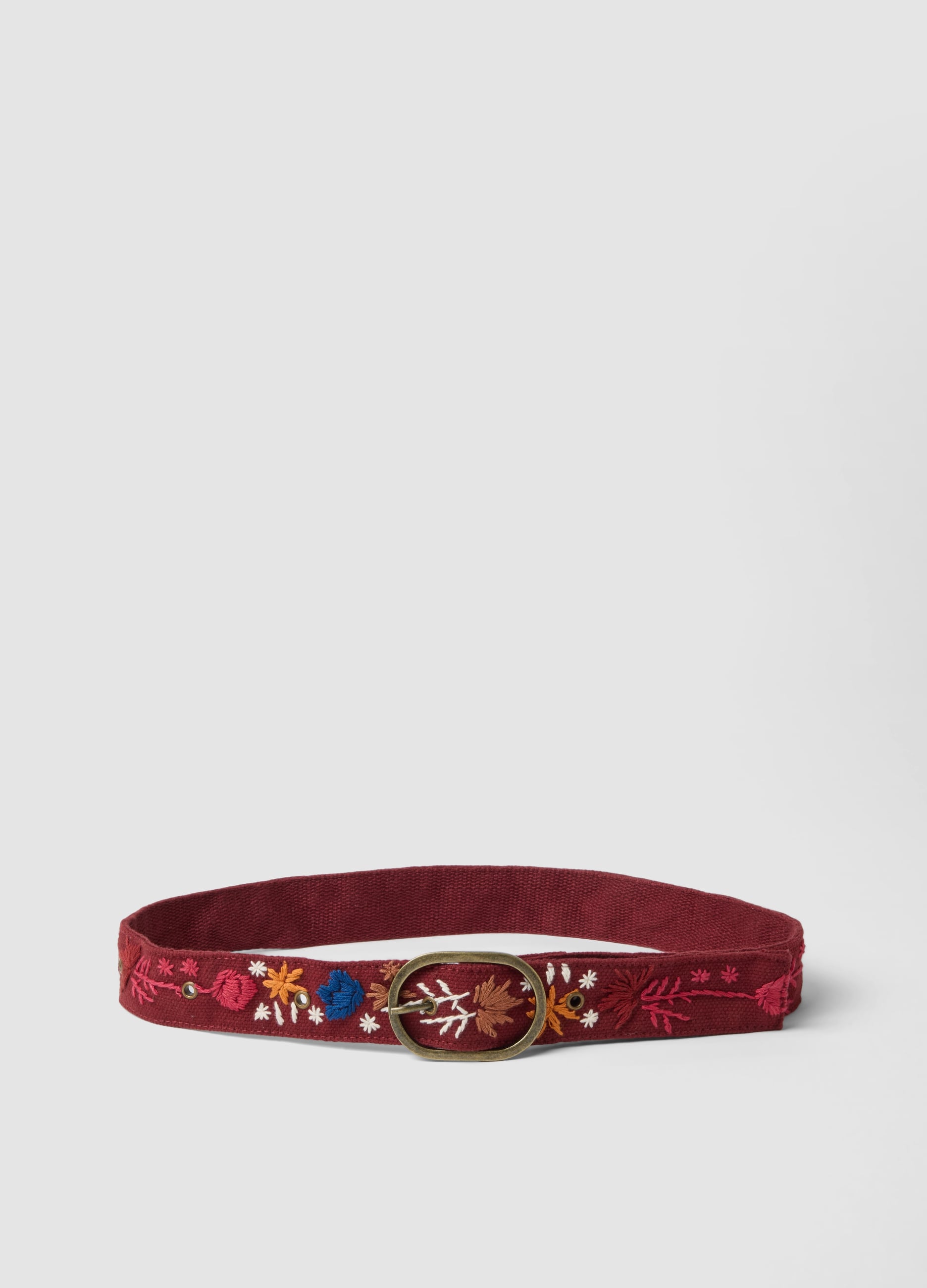 PIOMBO, Cintura Rossa Ricamata In Puro Cotone, Donna, Rosso, Taglia: M