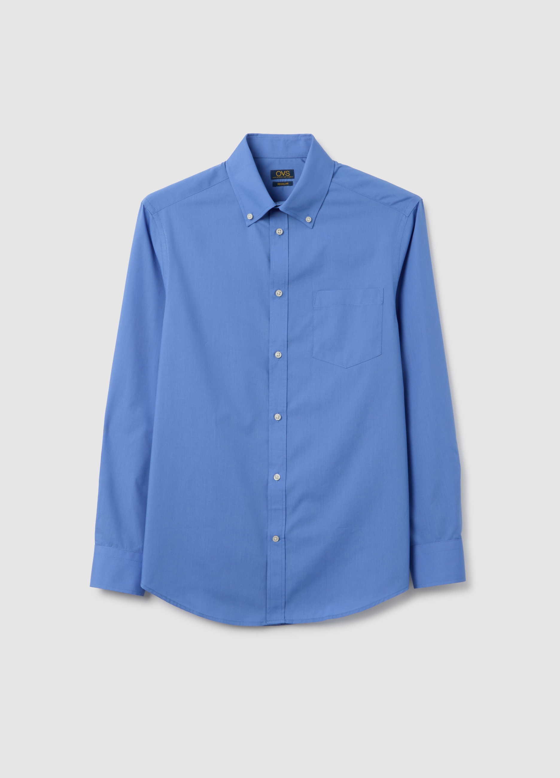 Camicia Blu Regular Fit, Hombre, Blu Bluette, Talla: 43