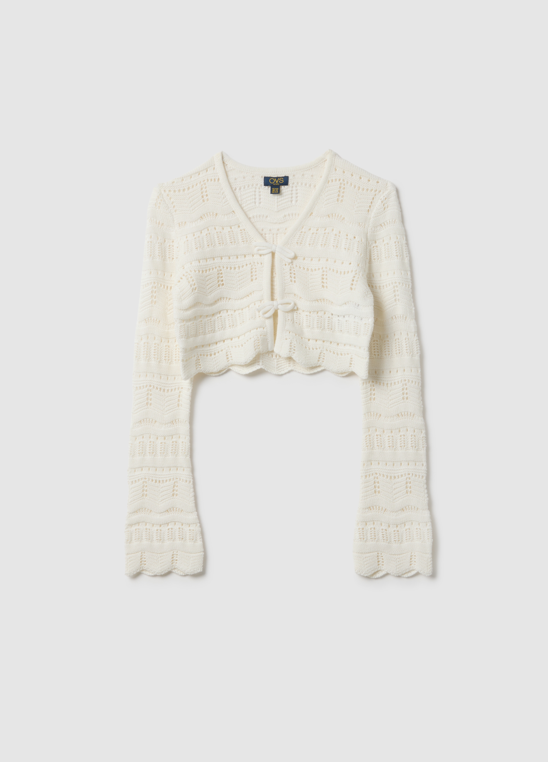 OVS KIDS, Cárdigan Blanco De Pura Lana Para Niña, Ajuste Regular, Tejido, Niña, Blanco óptico, Talla: 10-11