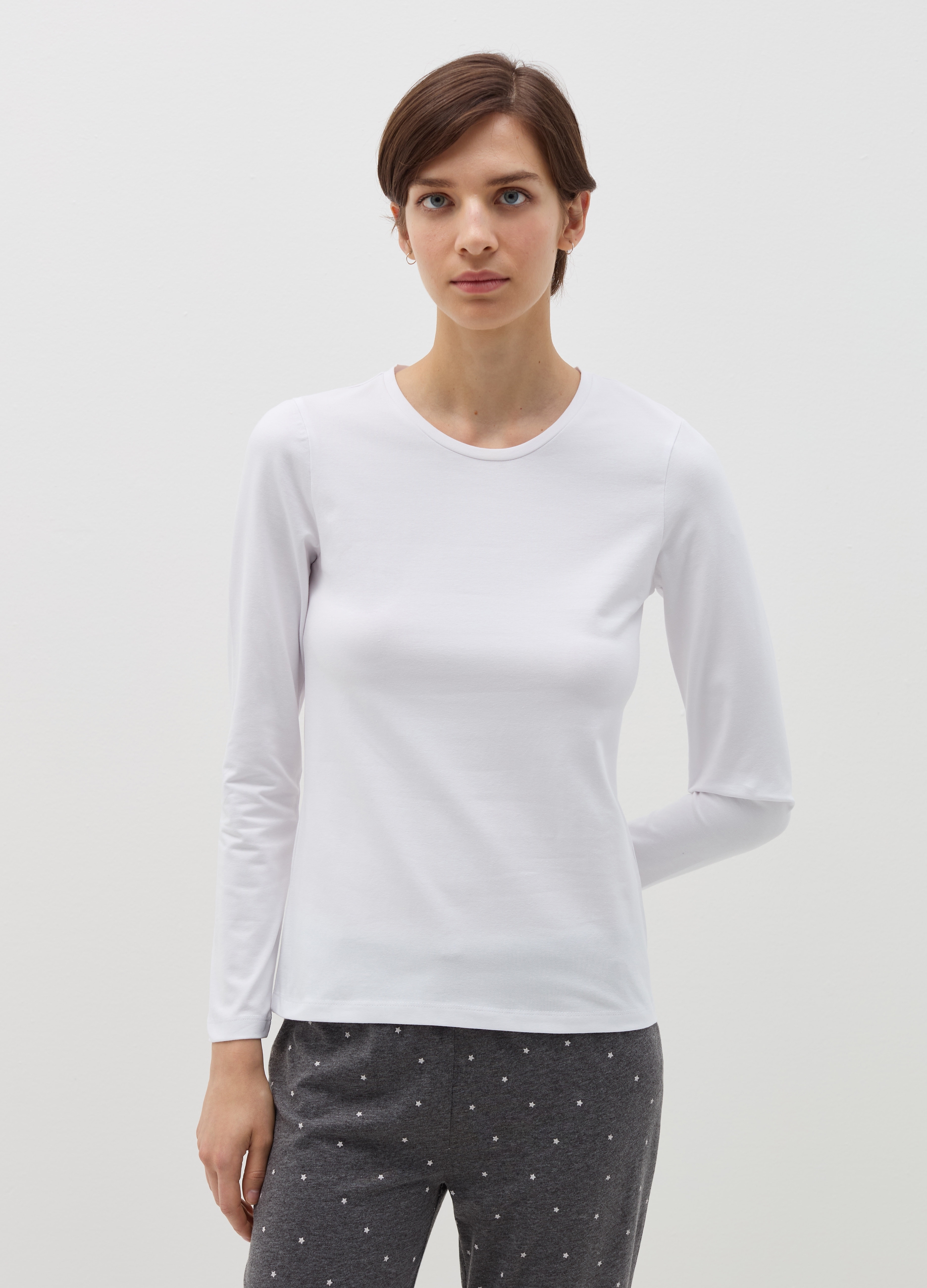 Camiseta Interior Térmica De Manga Larga, Mujer, Blanco óptico, Talla: XL