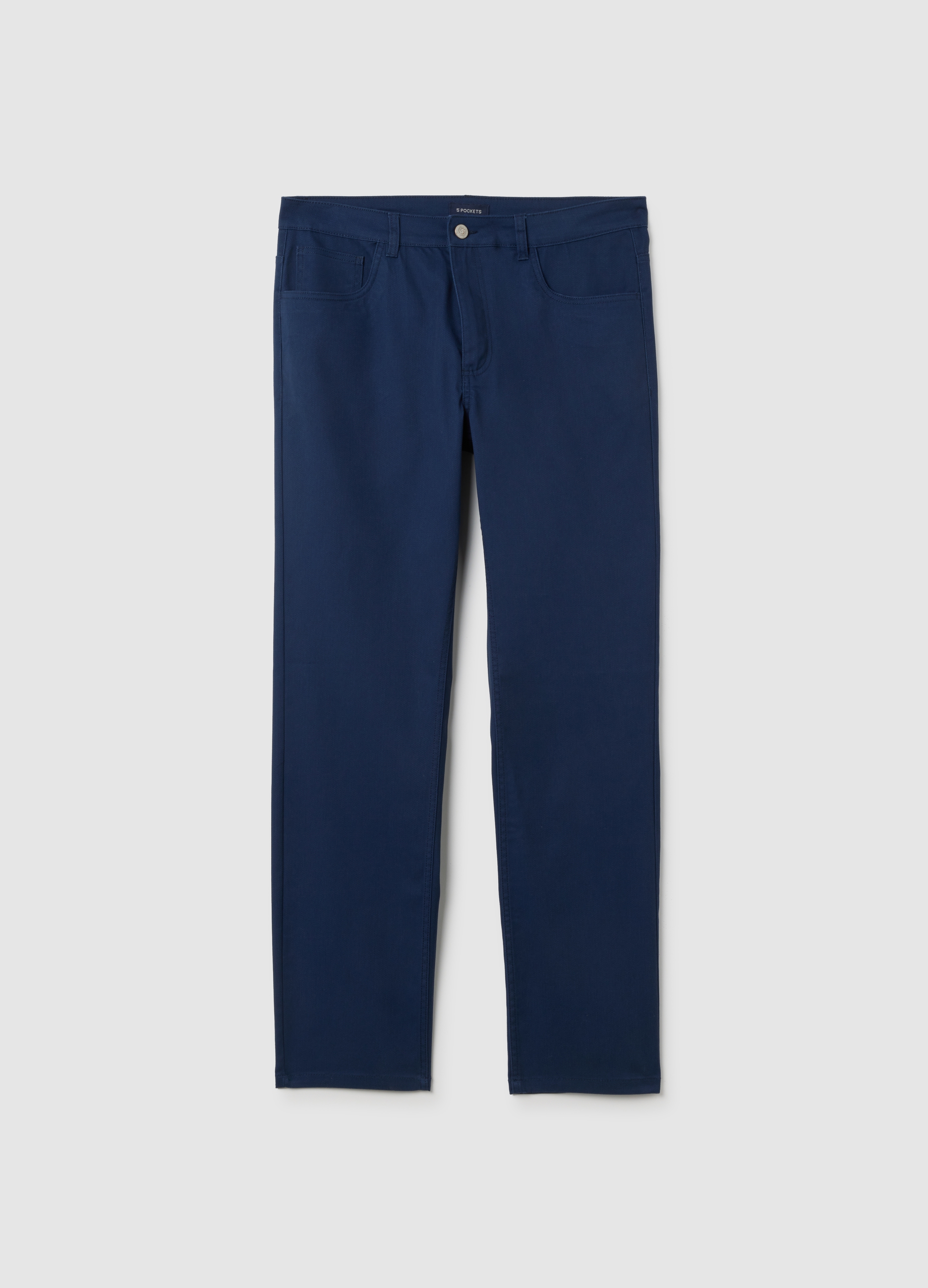 Pantaloni Blu Con Tasche E Regular Fit, Hombre, Azul índigo, Talla: 52