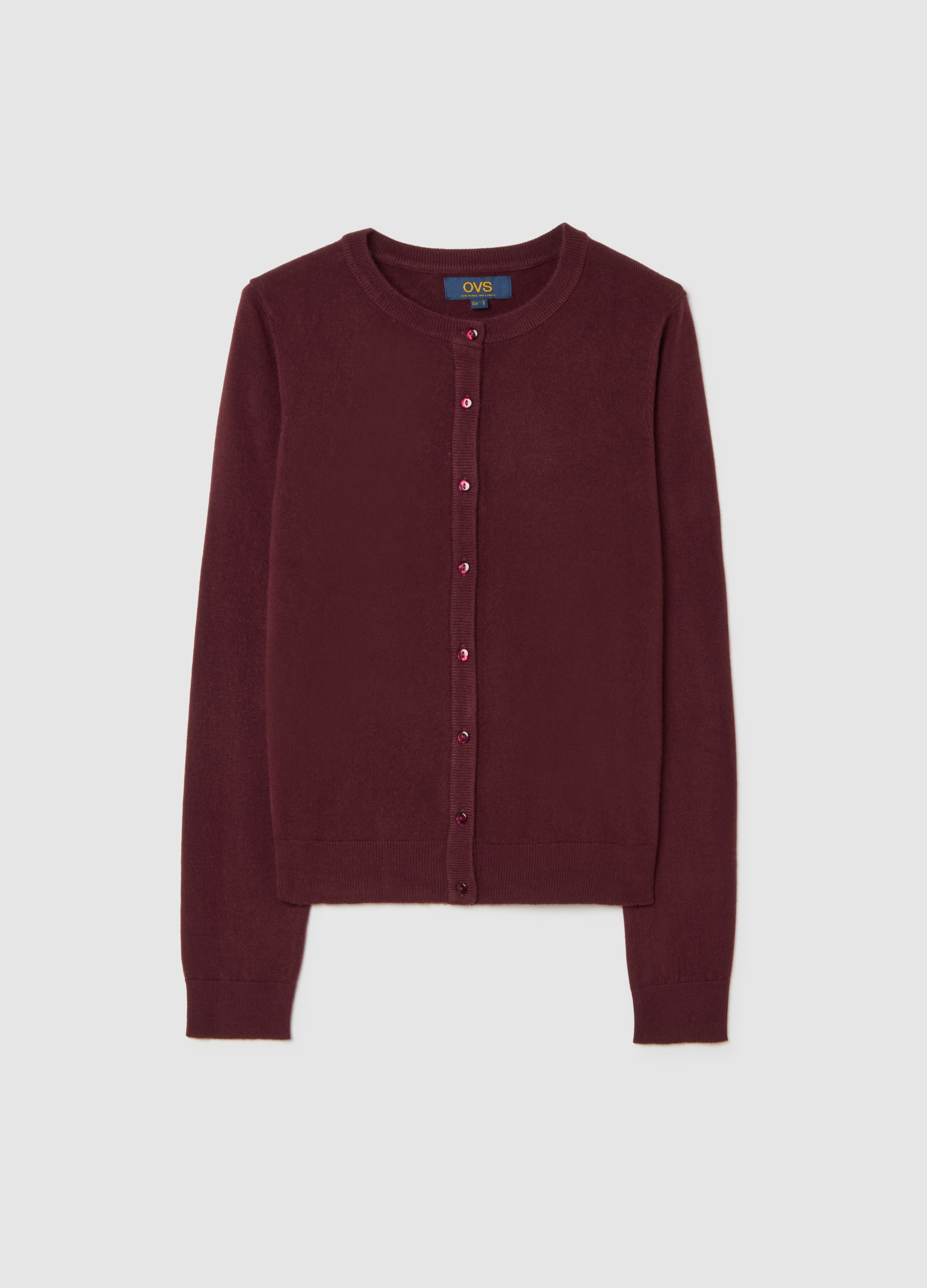 Cardigan Rosso In Misto Filato, Mujer, Rojo, Talla: 38