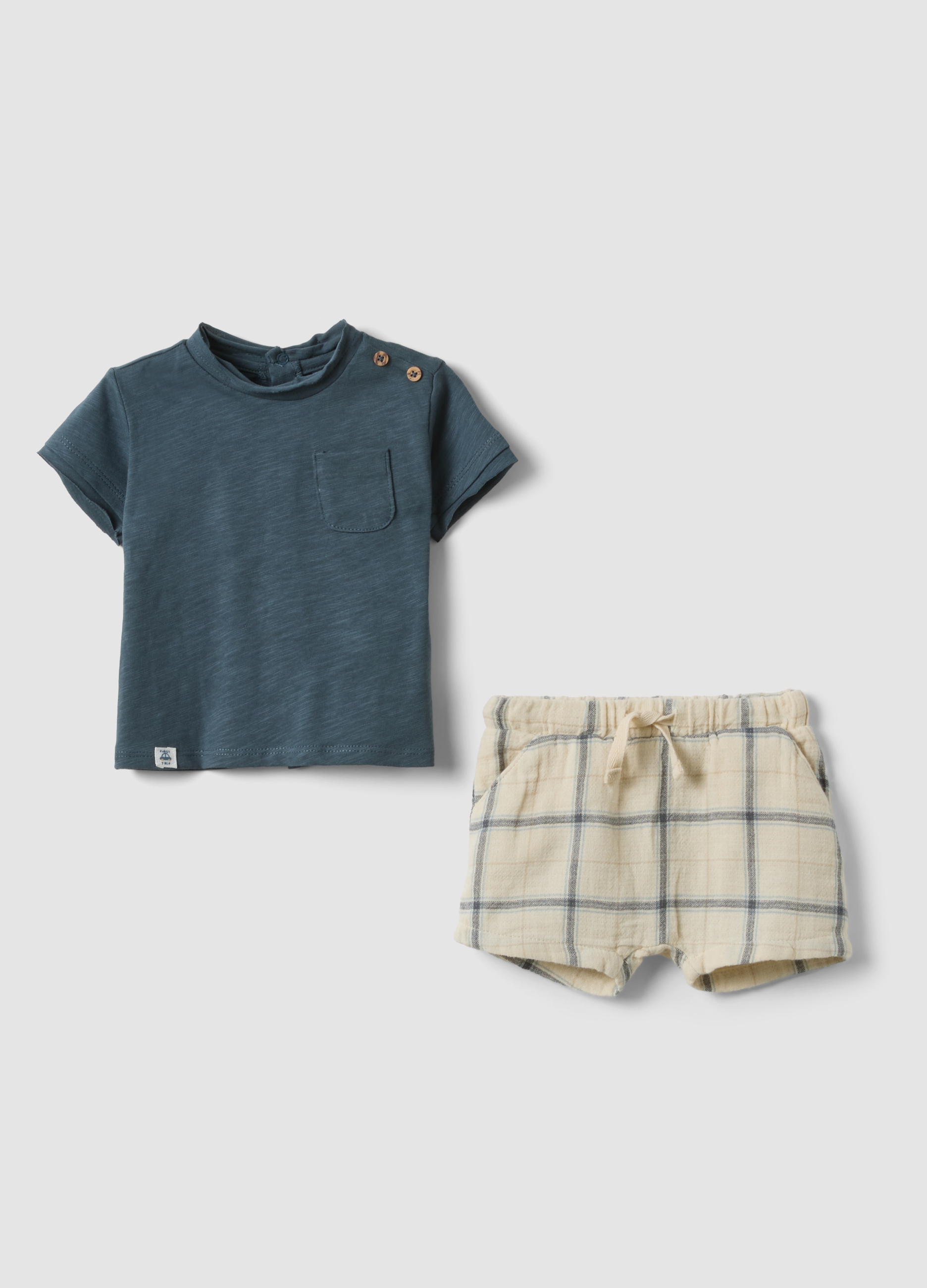 FAGOTTINO, Conjunto De Algodón Azul Para Recién Nacido, Bebé Niño, Azul/beige, Talla: 3-6