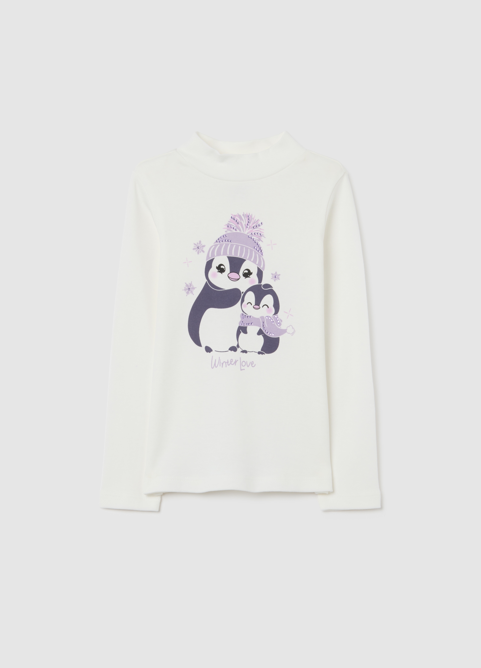OVS KIDS, T-shirt Da Bambina In Puro Cotone Bianco Regular Fit Con Stampa, Bianco, Taglia: 6-7