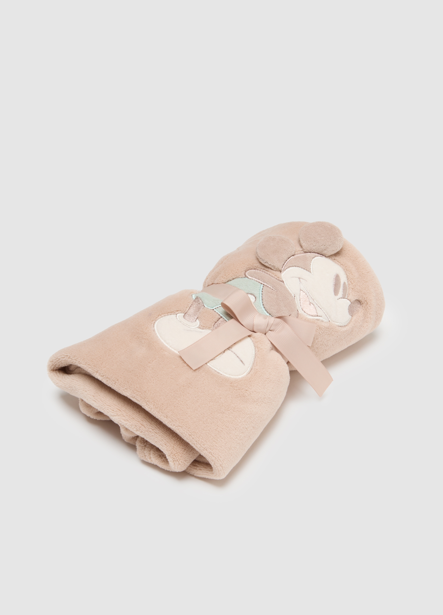 FAGOTTINO, Copertina Da Neonato Beige Con Ricamo Di Topolino, Beige, Taglia: ONE SIZE