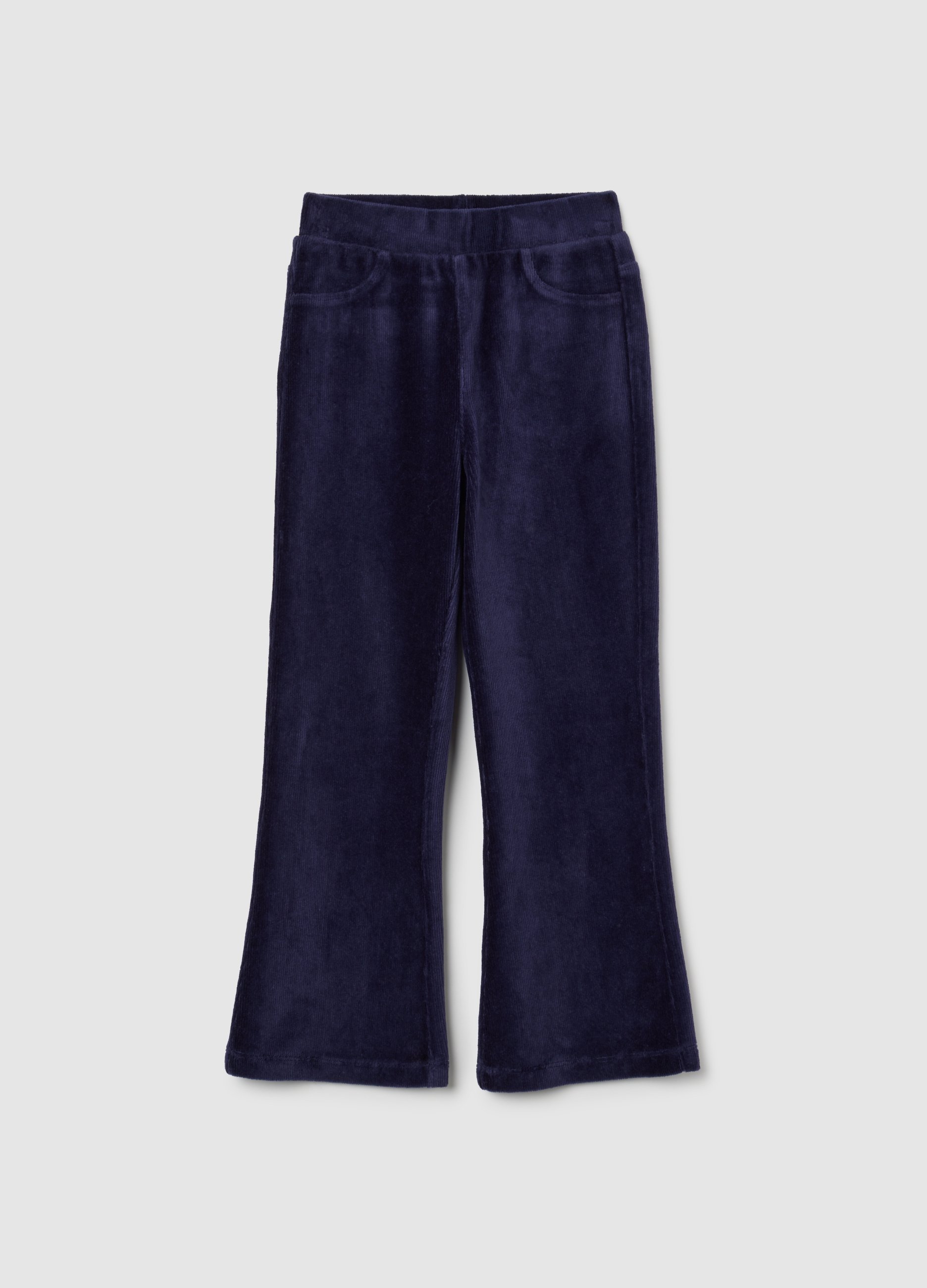 OVS KIDS, Pantaloni Da Bambina In Misto Cotone Blu Flare, Blu, Taglia: 8-9