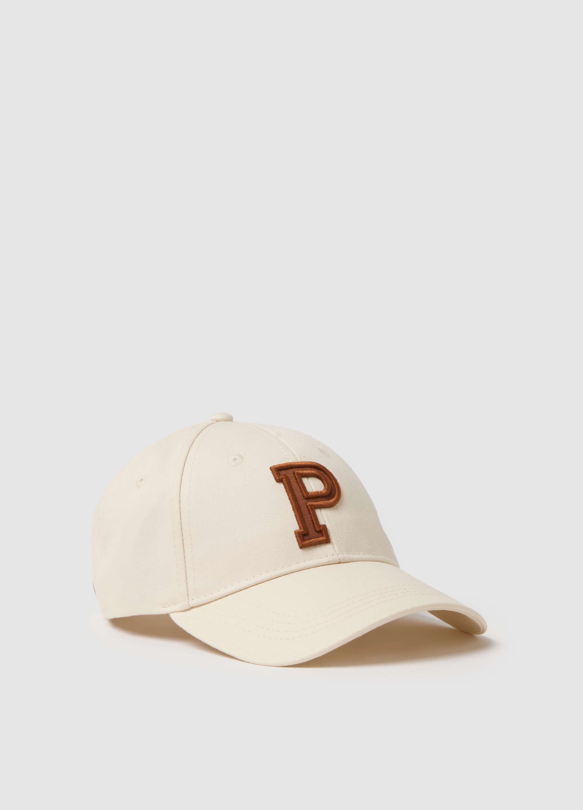 PIOMBO, Cappello Da Baseball Beige In Puro Cotone Con Ricamo, Uomo, Beige, Taglia: ONE SIZE