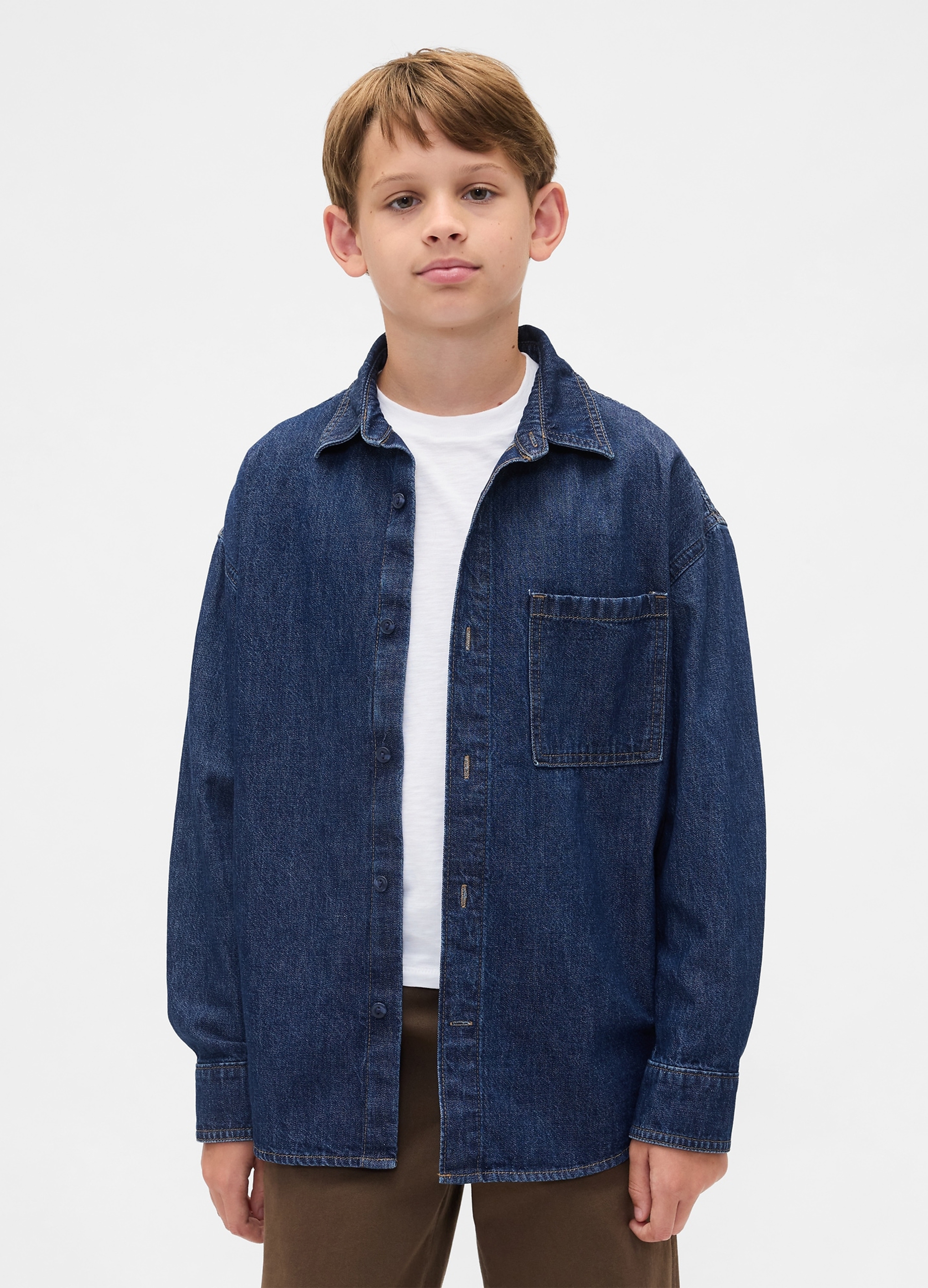 GAP KIDS, Camicia In Denim, Bambino, Denim, Taglia: S/114-130