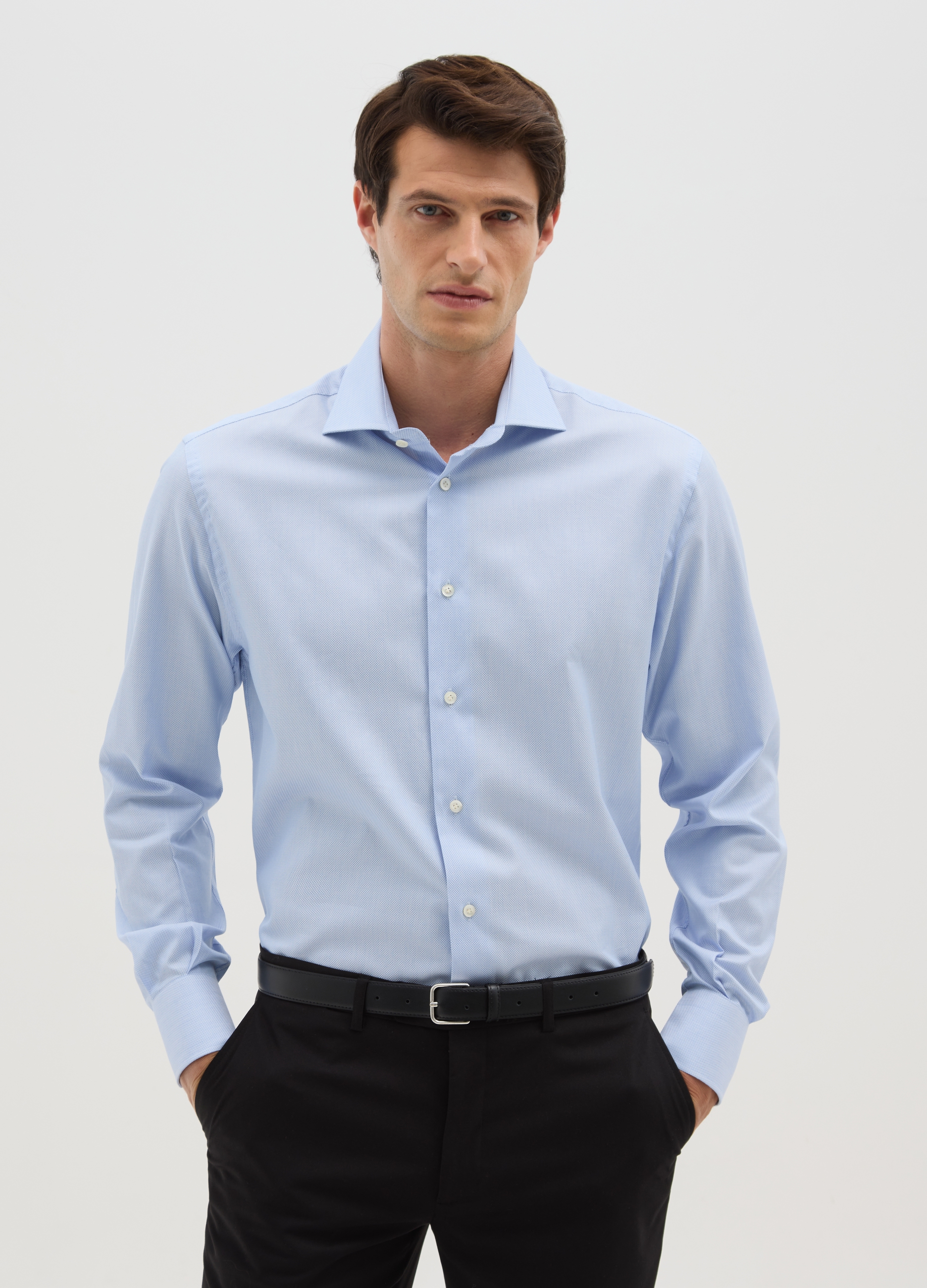 OVS, Camicia In Puro Cotone Azzurra Regular Fit, Uomo, Azzurro, Taglia: 42