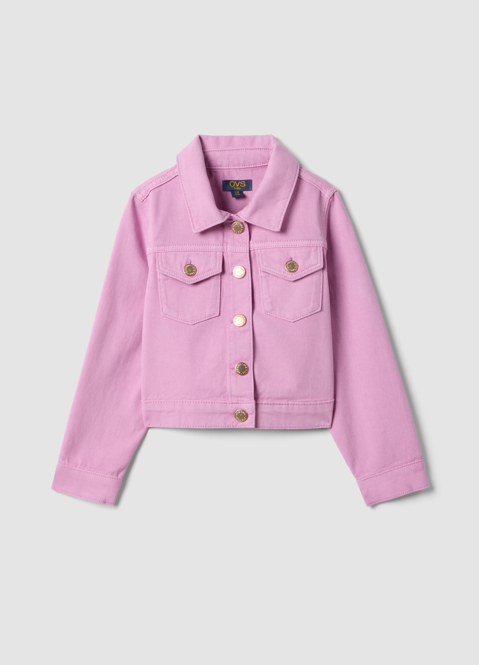 OVS KIDS, Chaqueta De Niña En Denim De Algodón Rosa, Ajuste Regular Con Bolsillos, Niña, Rosa Claro, Talla: 9-10