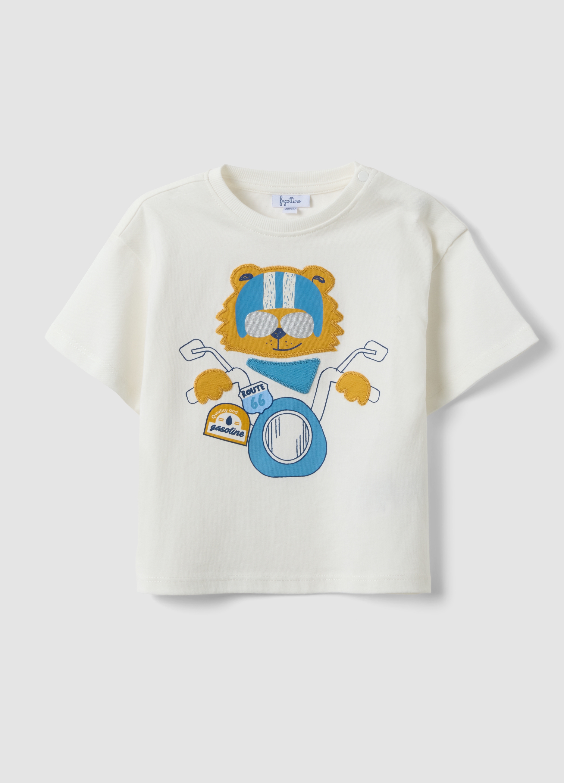 FAGOTTINO, Camiseta Blanca De Manga Corta De Puro Algodón, Niño, Blanco, Talla: 12-18