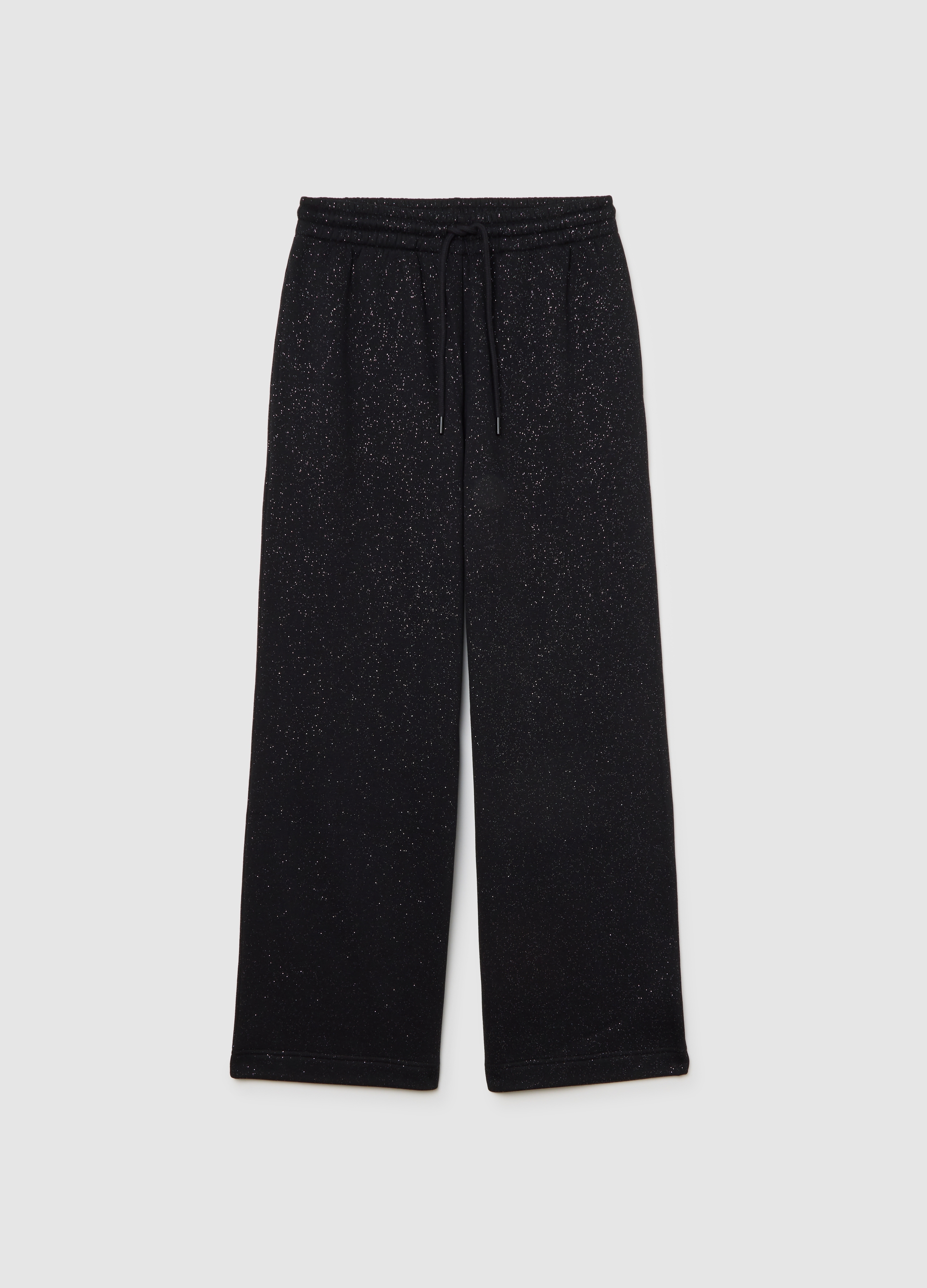 B.ANGEL, Pantaloni Neri Con Gambe Larghe In Misto Cotone, Mujer, Negro, Talla: 38