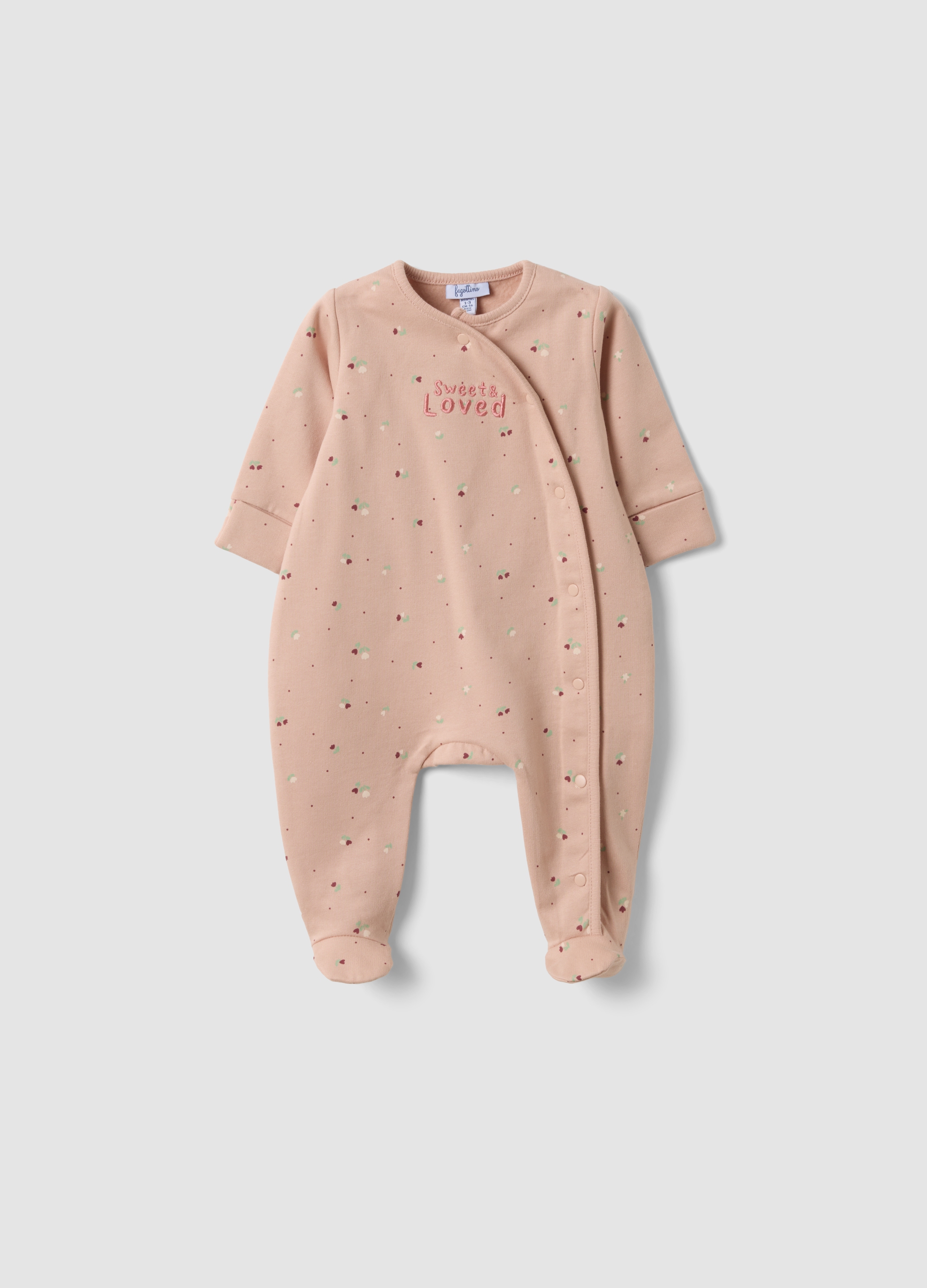 FAGOTTINO, Tutina Rosa In Puro Cotone Organico Con Fantasia Fiori Per Neonata, Rosa, Taglia: 0-1