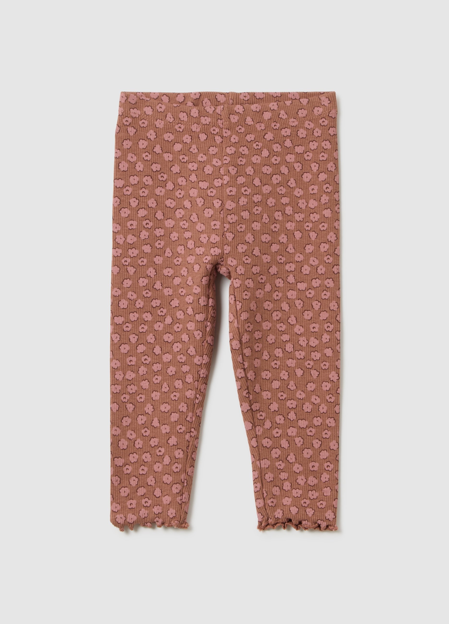 OVS, Leggings Per Bambine In Cotone Elasticizzato Multicolor Regular Fit, Mädchen, Braun/Rosa, Größe: 9-12