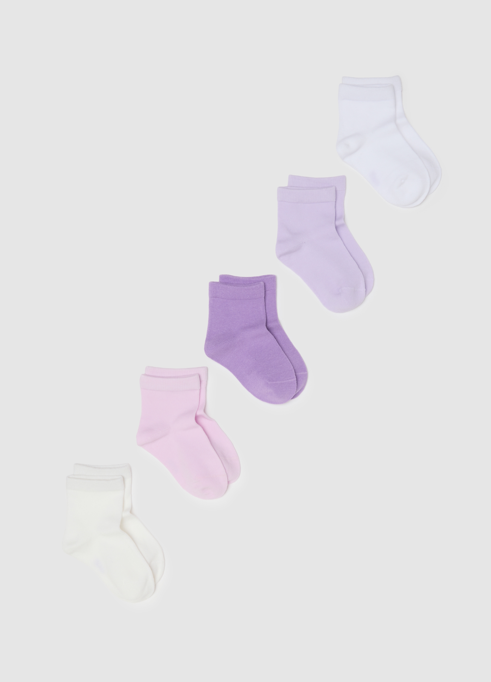 OVS KIDS, Multipack De Calcetines Cortos En Mezcla De Algodón Multicolor Para Niñas Ajuste Regular, Niña, Blanco/rosa, Talla: 31/33