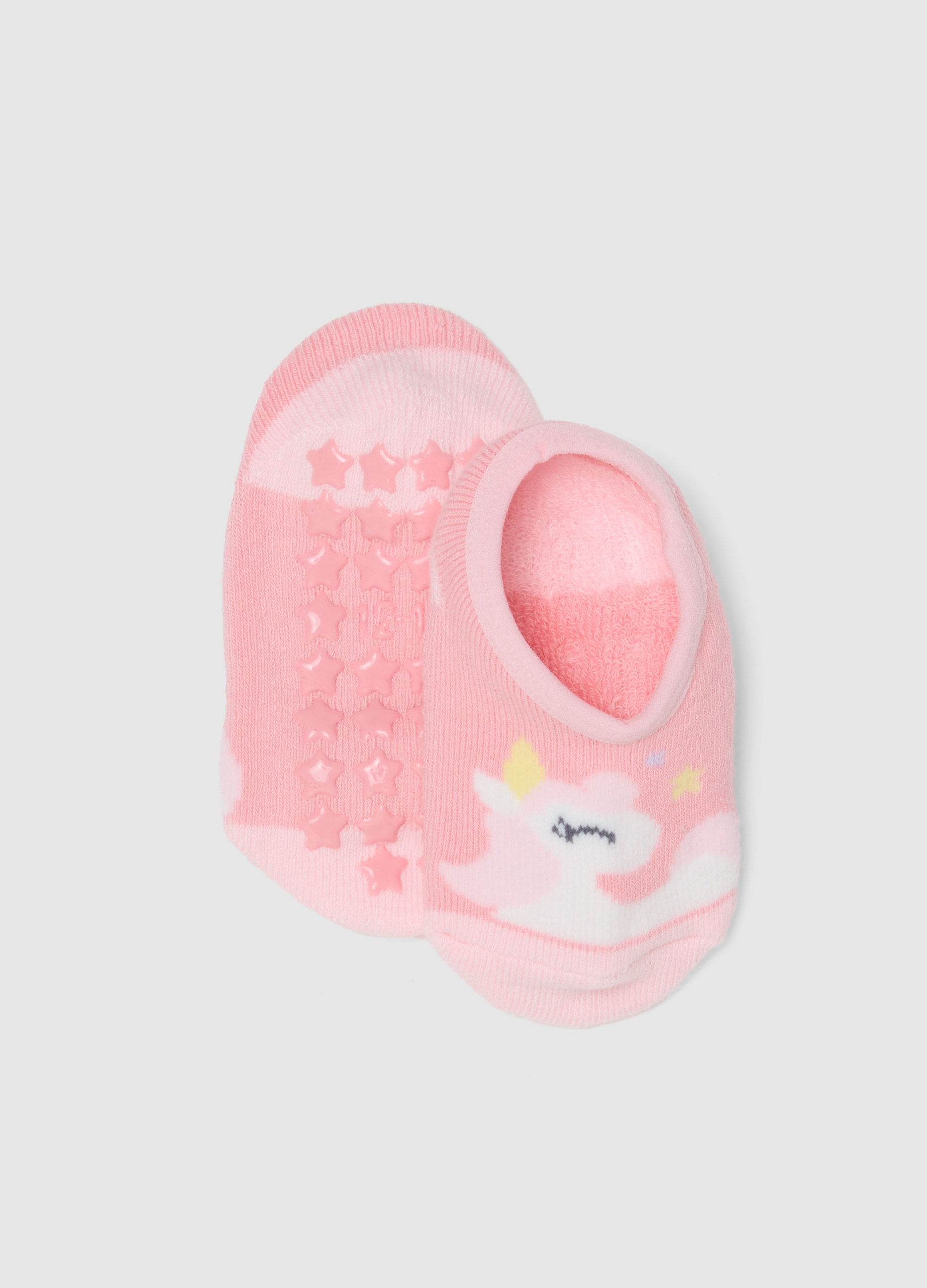 FAGOTTINO, Calze Antiscivolo In Misto Cotone Rosa Da Neonata Con Unicorno, Niña, Rosa pastel, Talla: 12-18