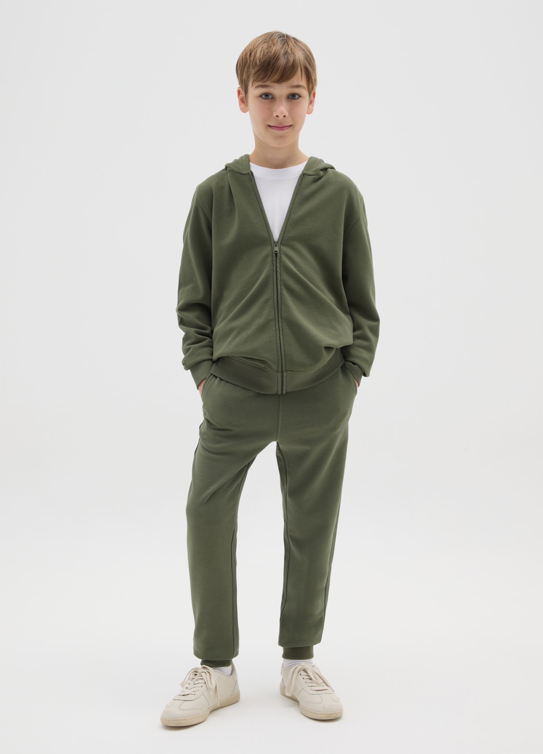 OVS KIDS, Pantalones Jogger Verdes De Algodón Puro Para Niño, Ajuste Regular, Niño, Verde claro, Talla: 11-12