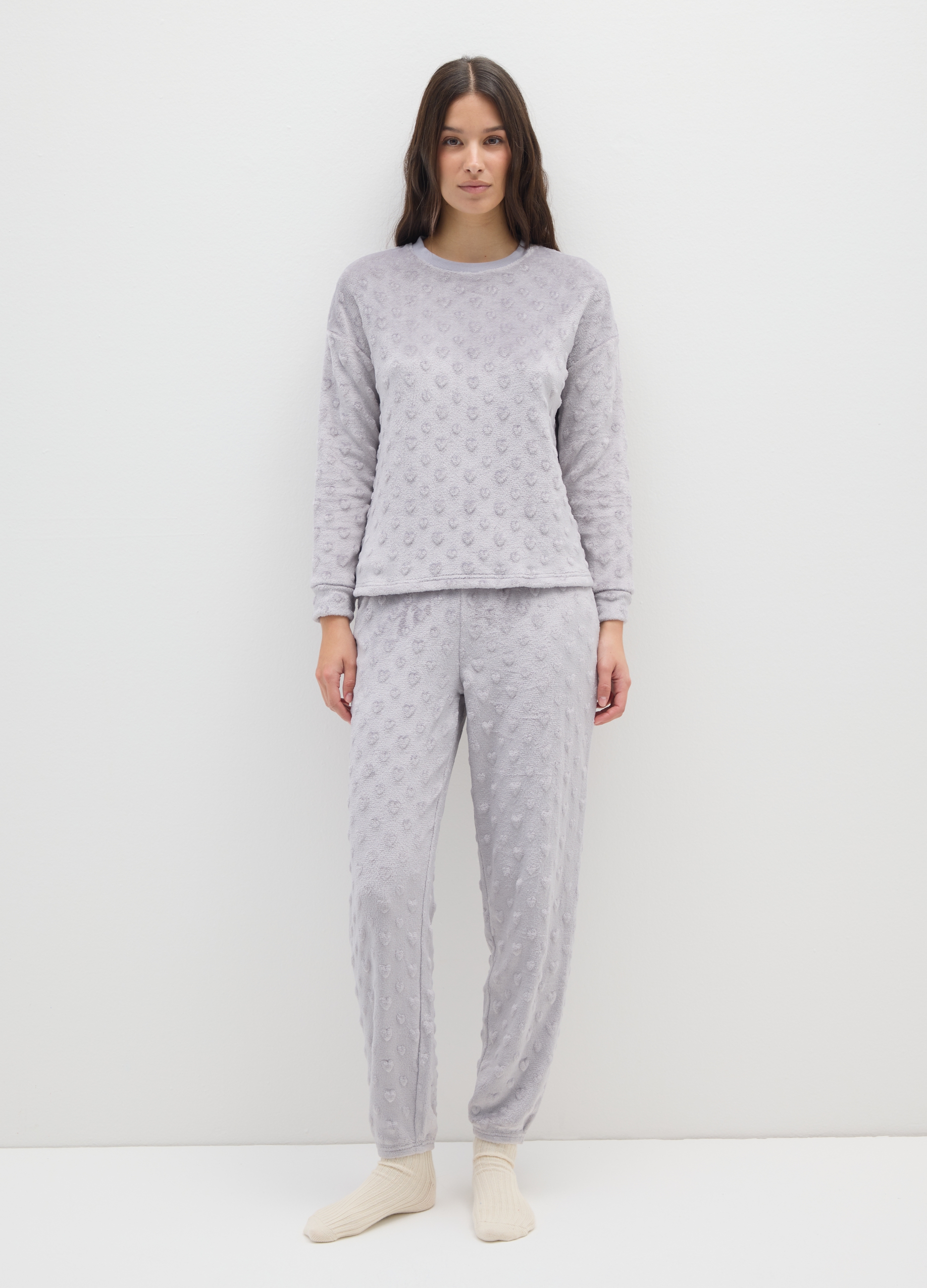 Pijama Gris Corte Regular, Mujer, Gris claro, Talla: S