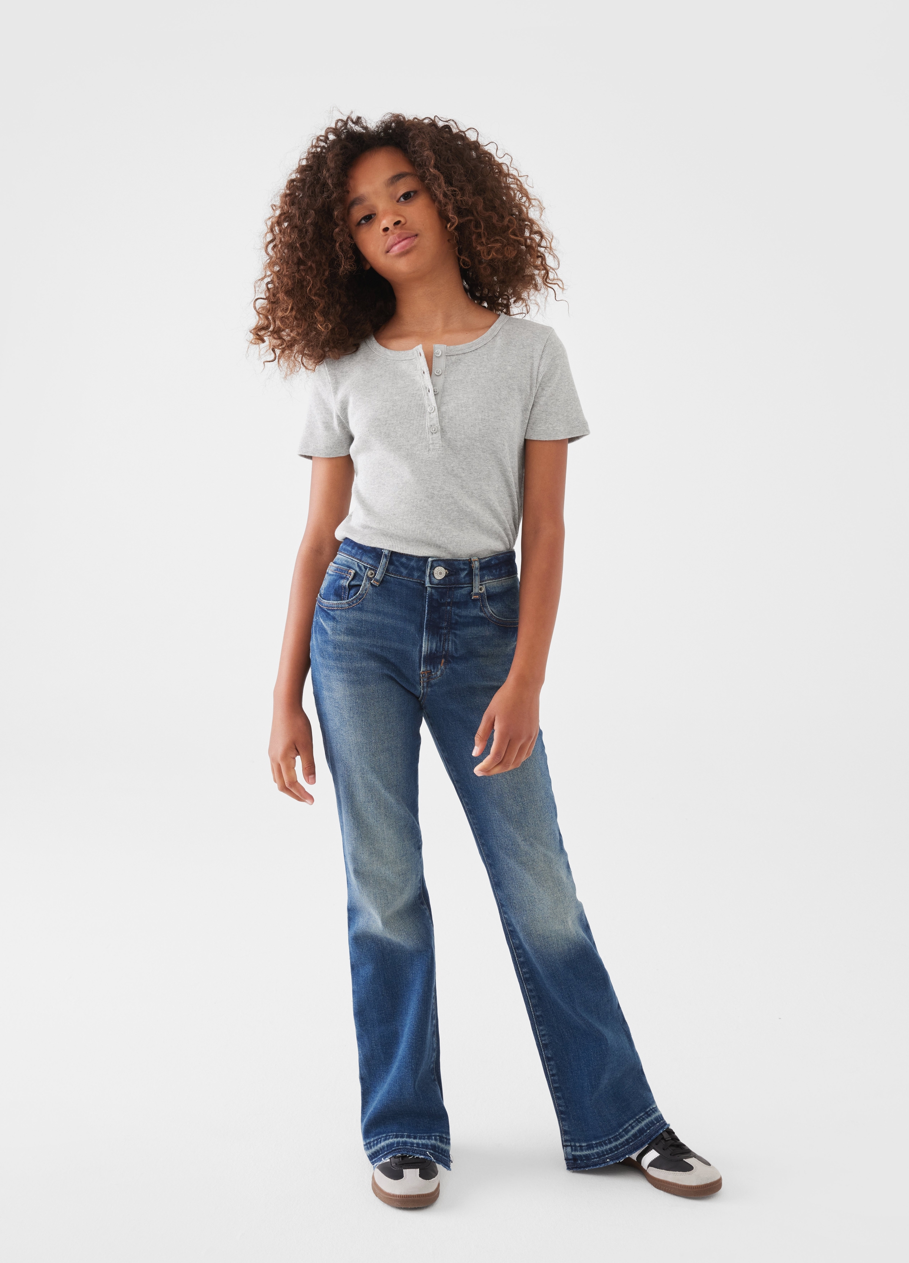 GAP KIDS, Jeans Flare Fit A Vita Alta, Bambina, Denim, Taglia: 6Y/114-124