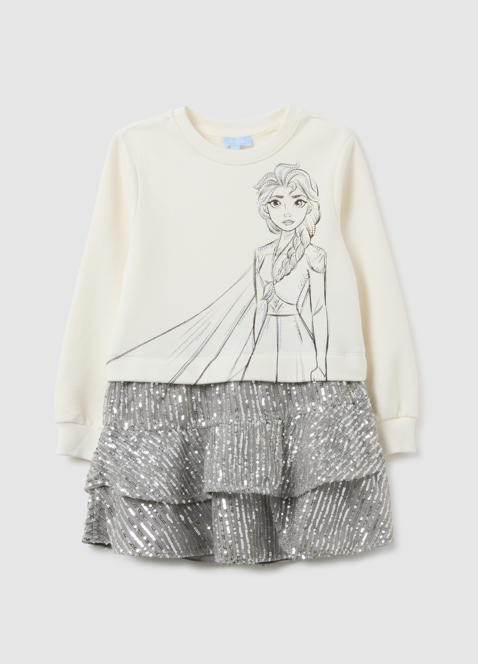 DISNEY, Abito Multicolor Da Bambina In Misto Cotone Regular Fit Con Balze, Multicolor, Taglia: 4-5