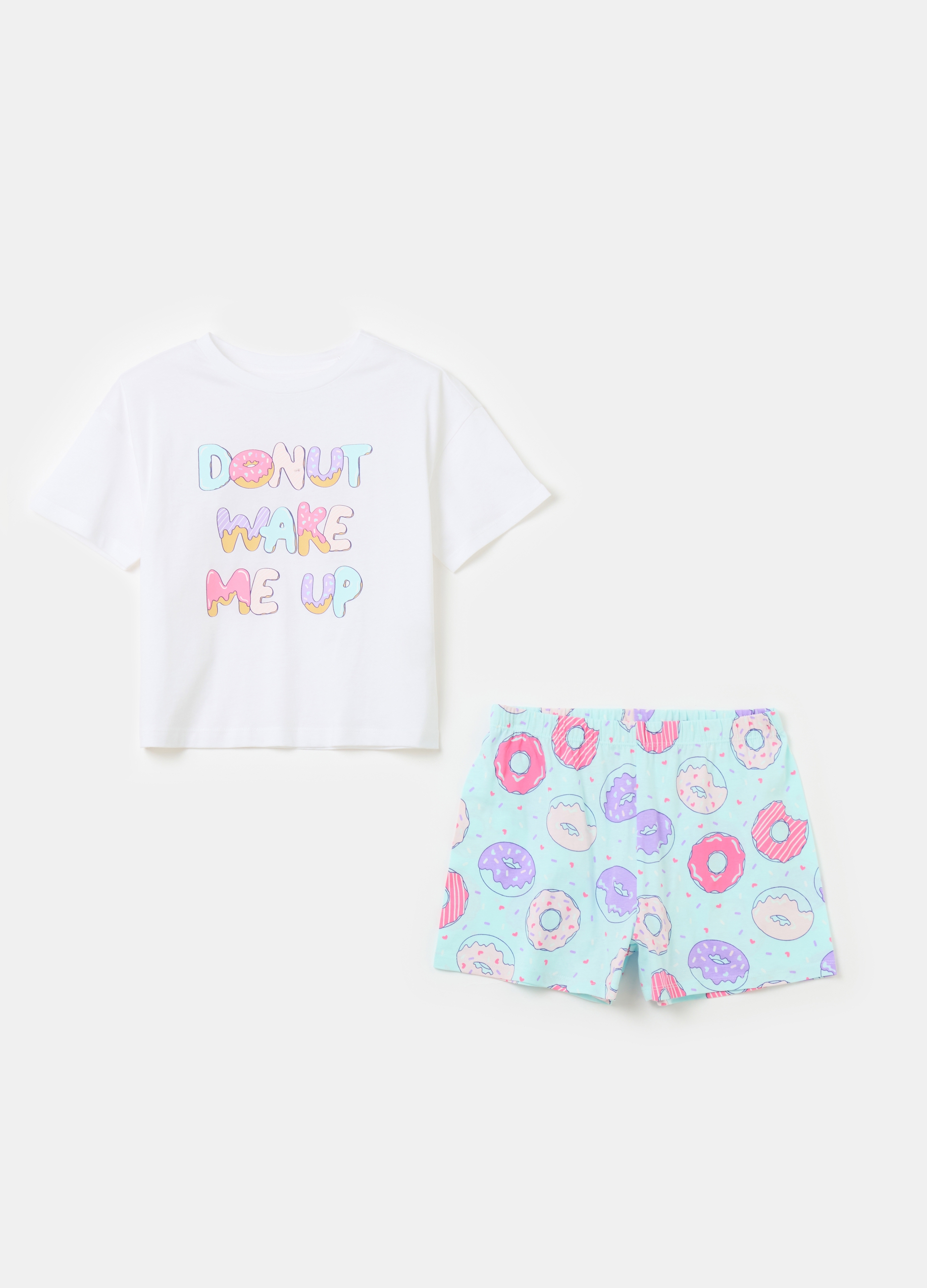 OVS, Pigiama In Cotone Bio Con Stampa, Bambina, Multicolor, Taglia: 13-14