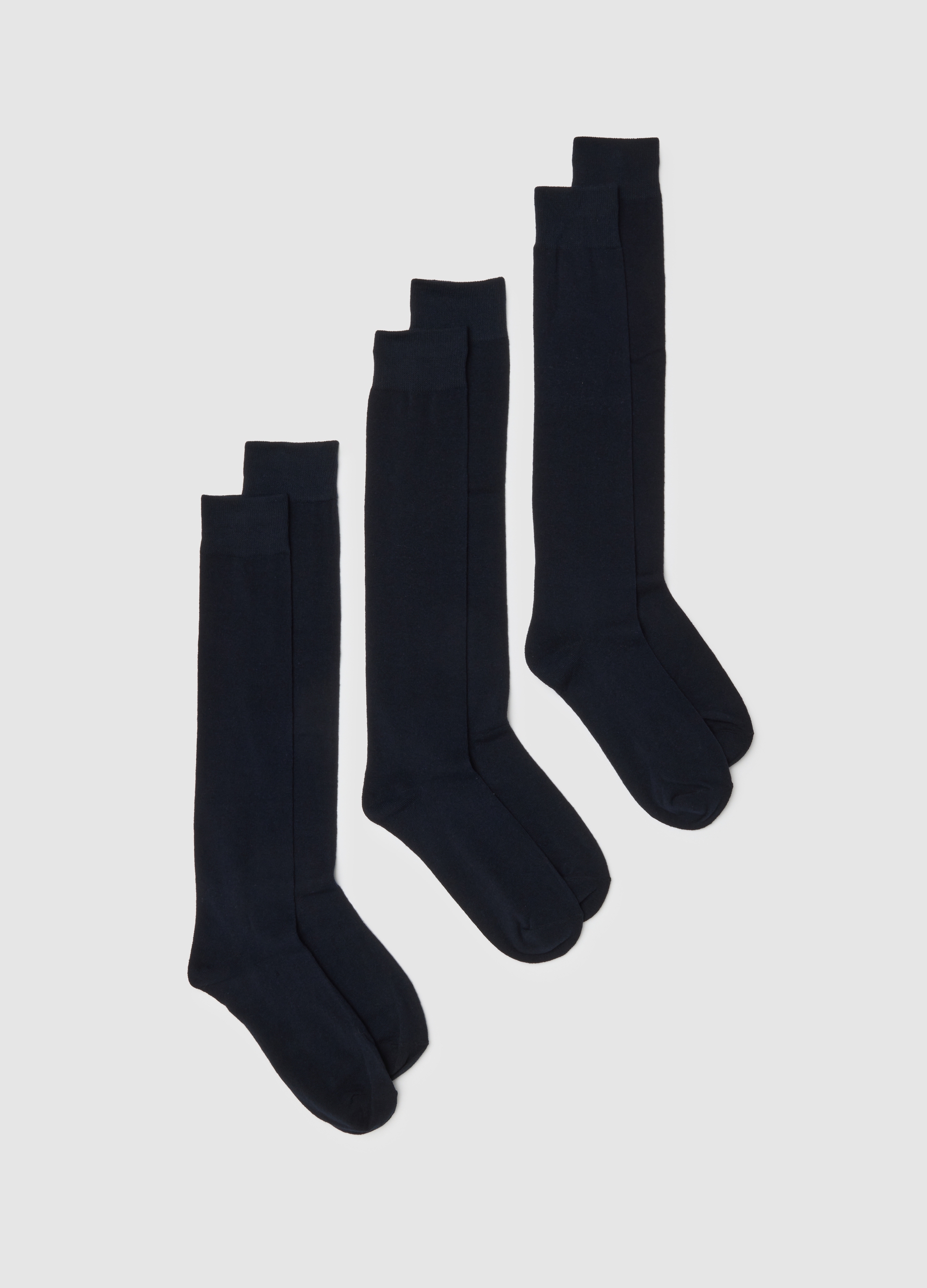 Tripack De Calcetines Largos En Azul Regular Fit Mezcla De Algodón, Hombre, Azul marino, Talla: 43/46