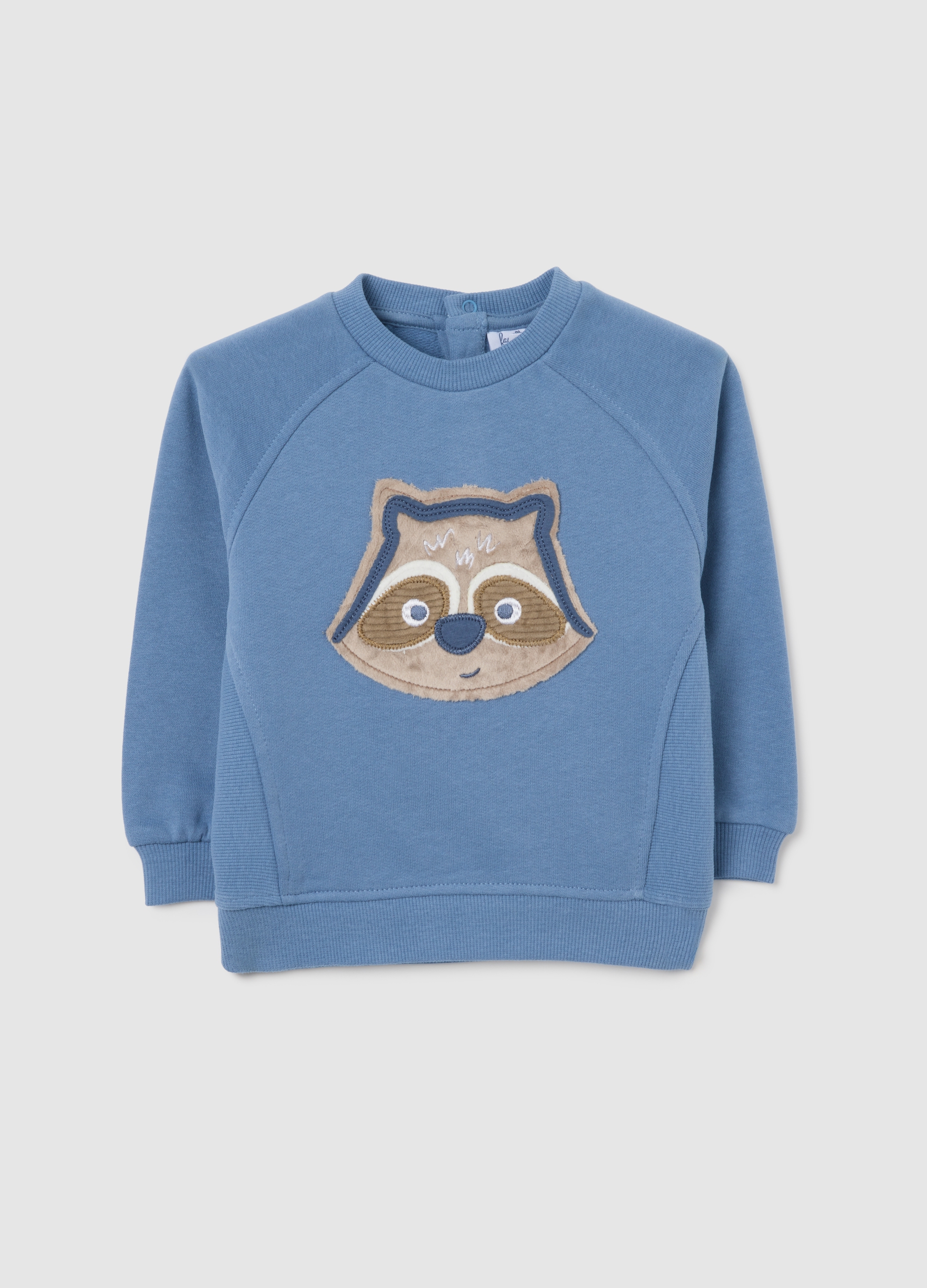 FAGOTTINO, Felpa Beige Con Ricamo A Forma Di Procione, Bambino, Beige, Taglia: 18-24