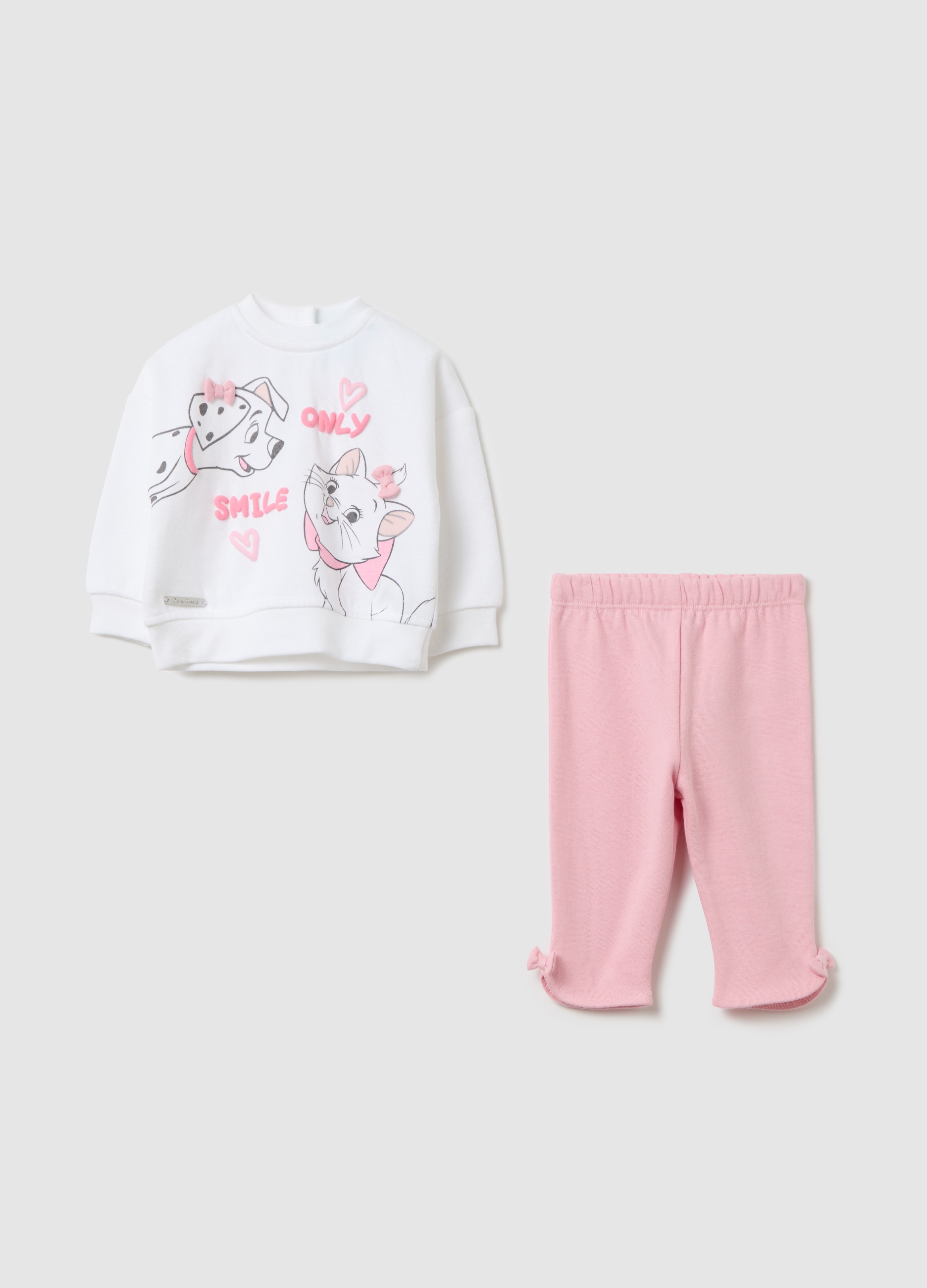 OVS, Jogging Set In Cotone Con Stampa Penny E Minù, Neonata, Multicolor, Taglia: 1-3