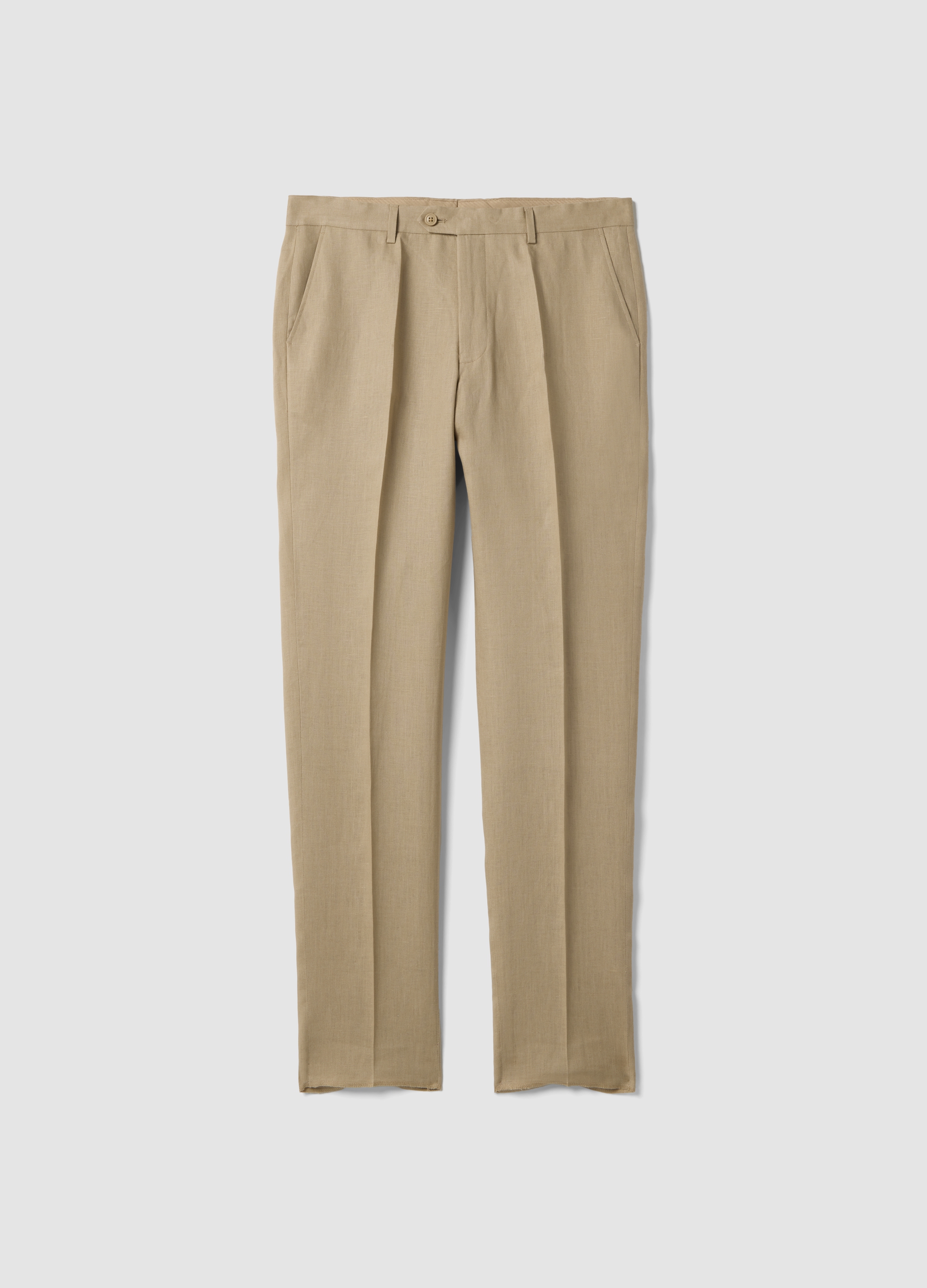 PIOMBO, Pantaloni In Puro Lino Beige Slim Fit, Uomo, Beige, Taglia: 48