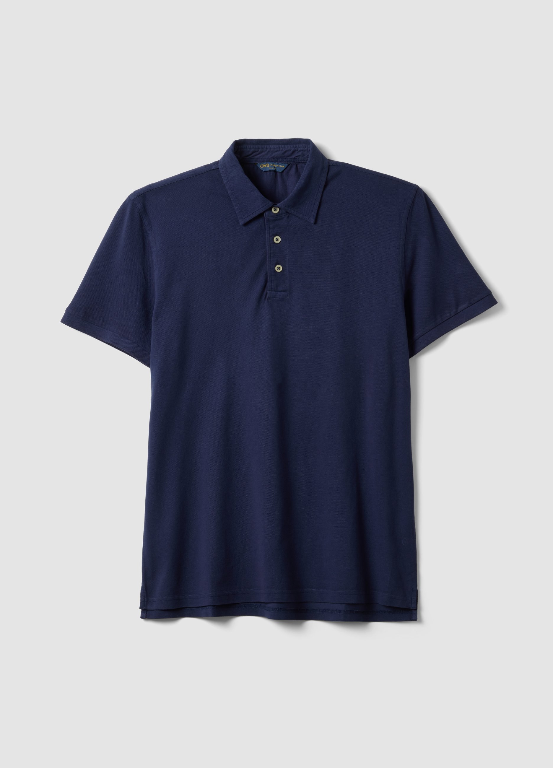 OVS, Polo Blu In Puro Cotone A Maniche Corte Slim Fit, Uomo, Blu, Taglia: M