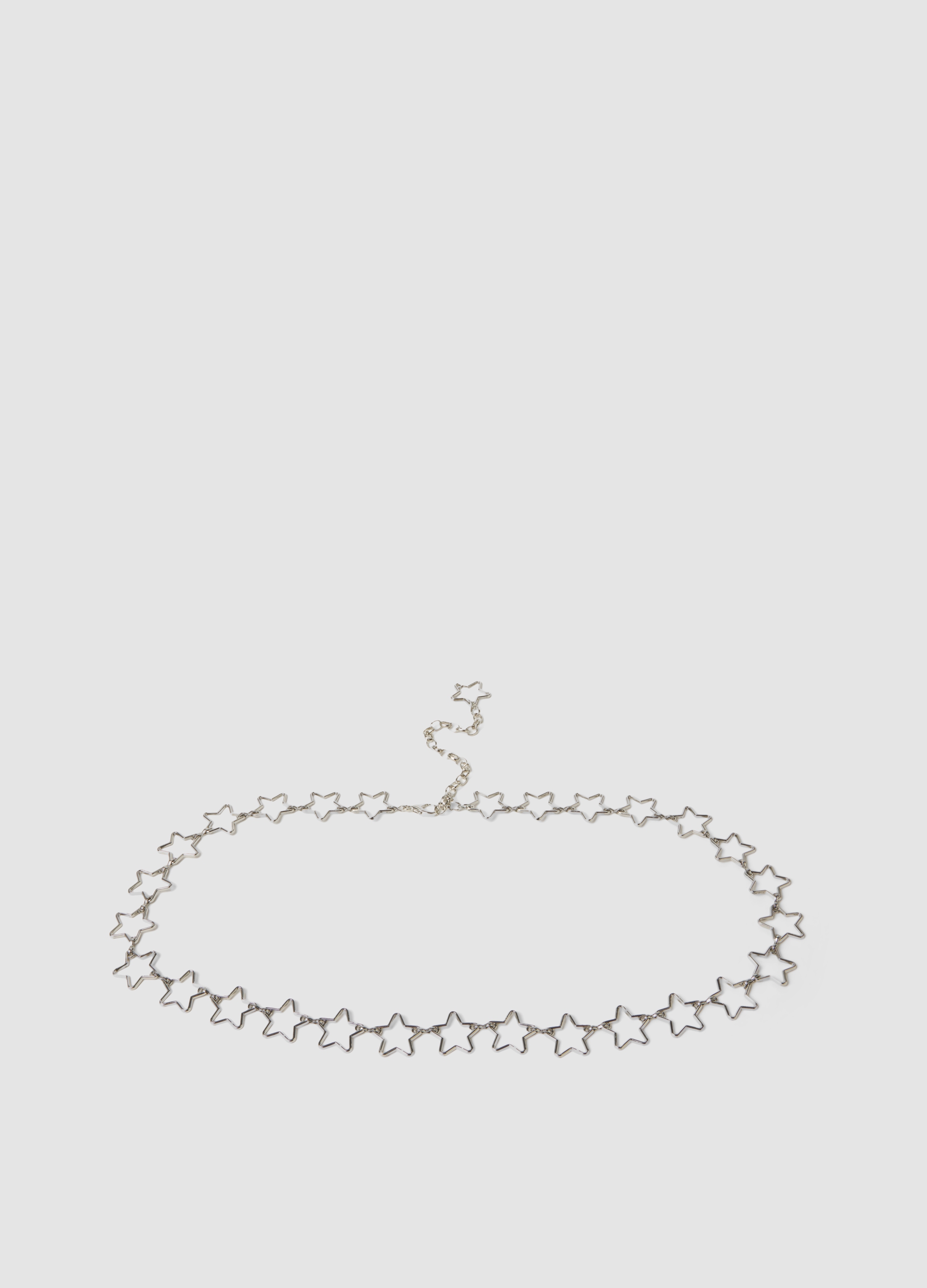 B.ANGEL, Cintura Argento Con Stelle Traforate, Donna, Grigio, Taglia: ONE SIZE