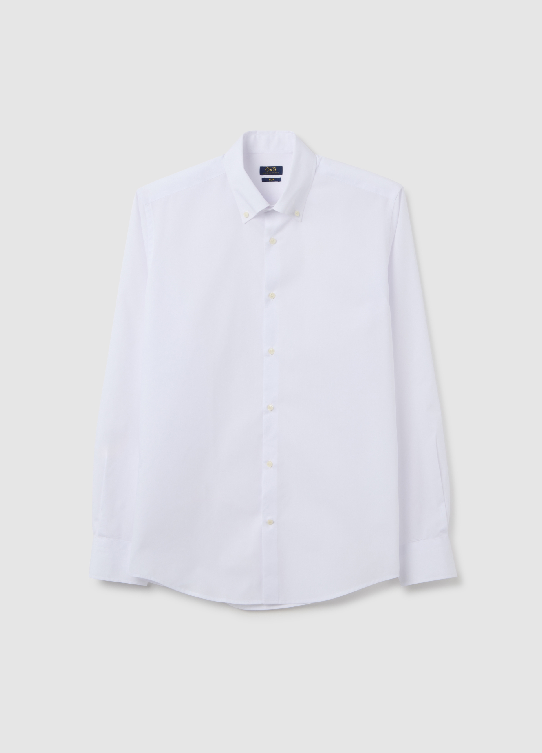 Camicia In Misto Cotone Bianca Slim Fit Easy Iron, Hombre, Blanco óptico, Talla: 41