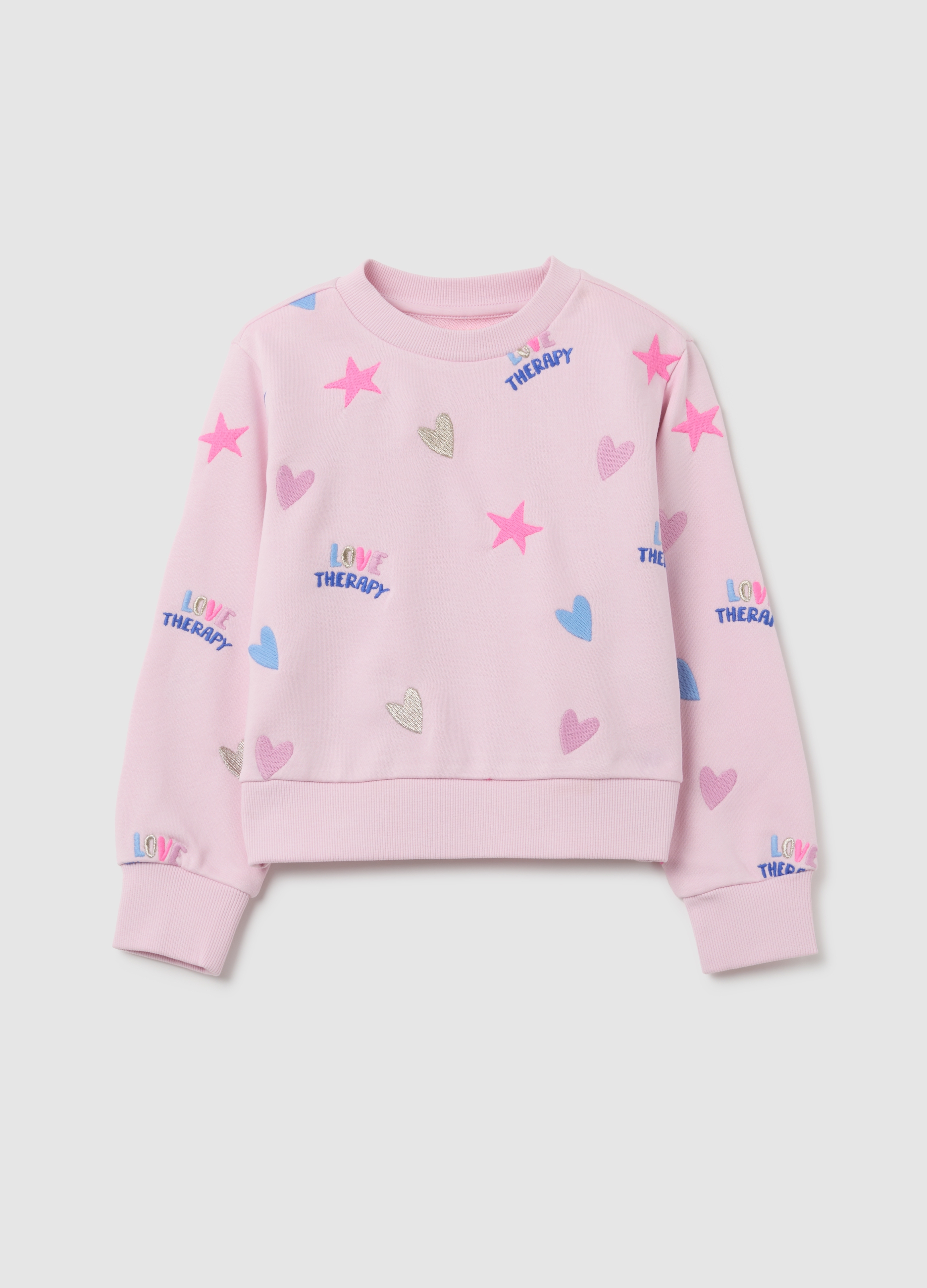 OVS, Mädchen-sweatshirt Aus Rosa Baumwollmischung Mit Regulärer Passform, Mädchen, Pastellrosa, Größe: 9-10