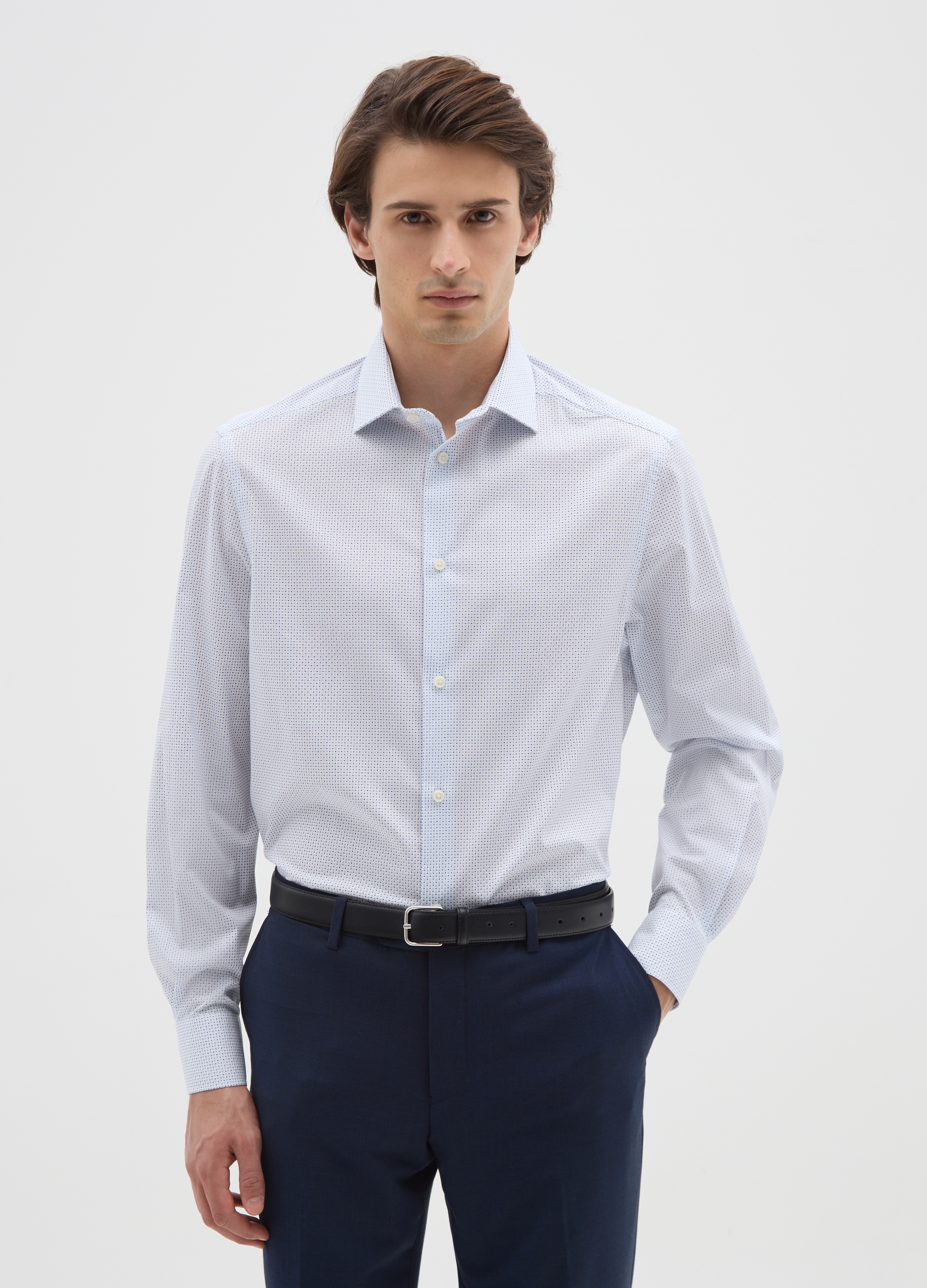 OVS, Camicia In Cotone Elasticizzato Multicolor Regular Fit, Uomo, Multicolor, Taglia: 45