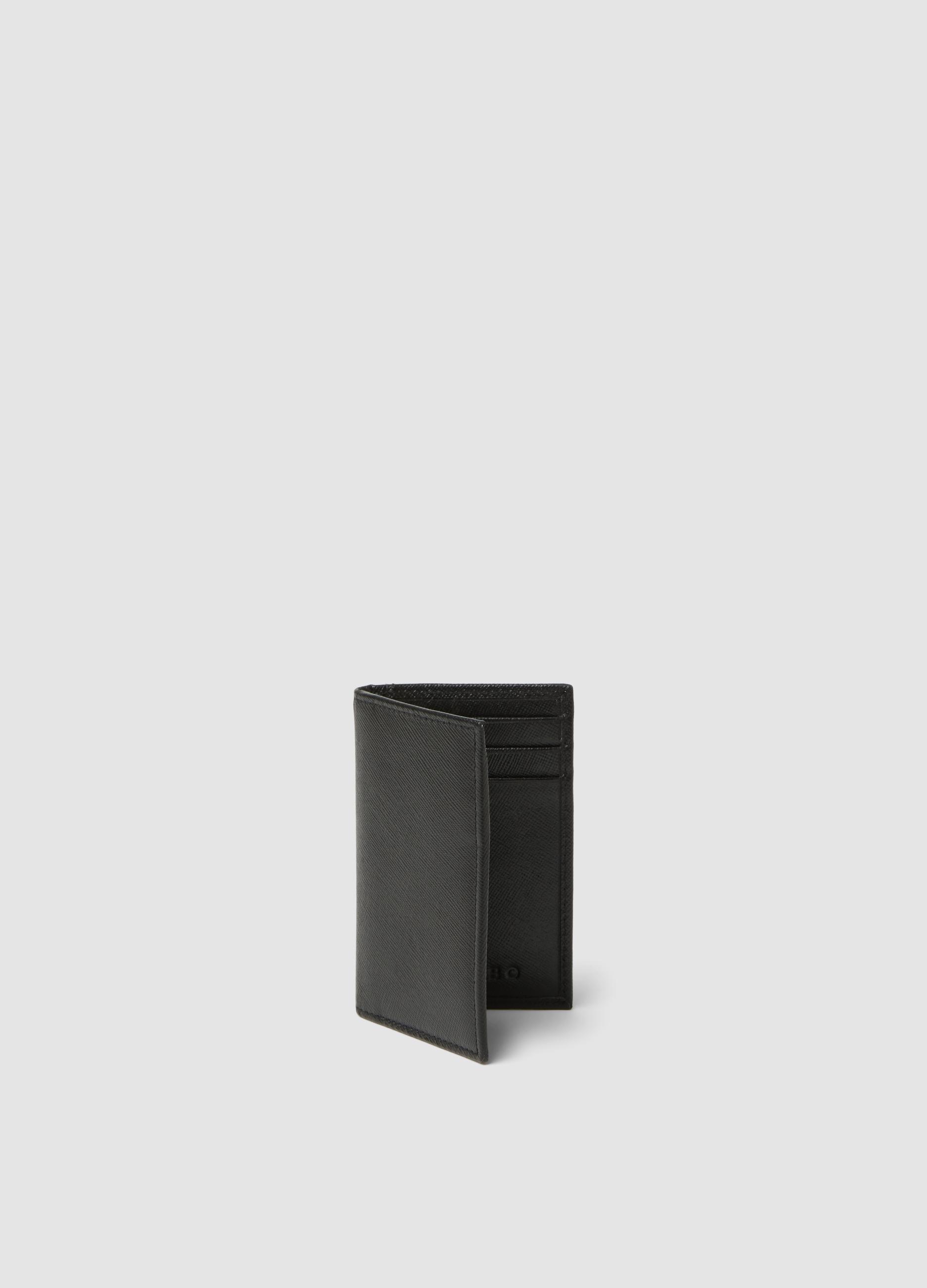 Piombo Contemporary, Portafoglio Nero In Vera Pelle, Uomo, Nero, Taglia: ONE SIZE