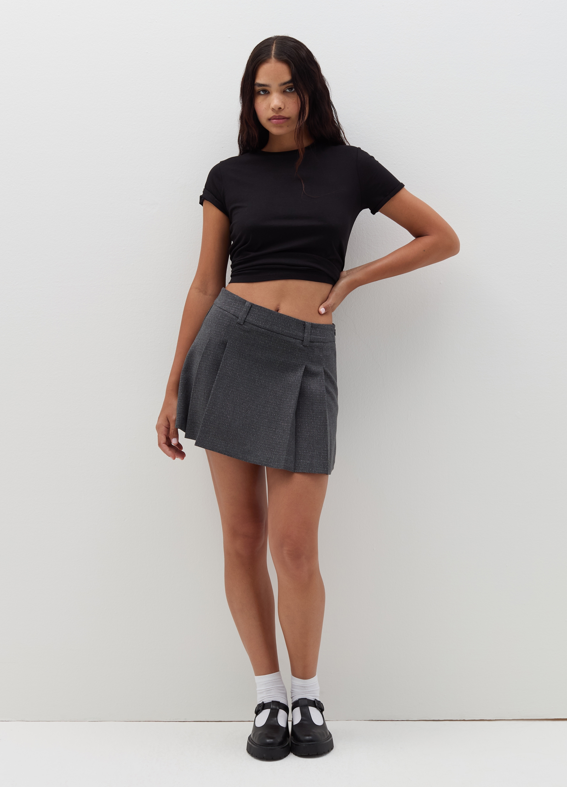 B.ANGEL, T-shirt In Cotone Scollo Rotondo, Donna, Nero, Taglia: XS