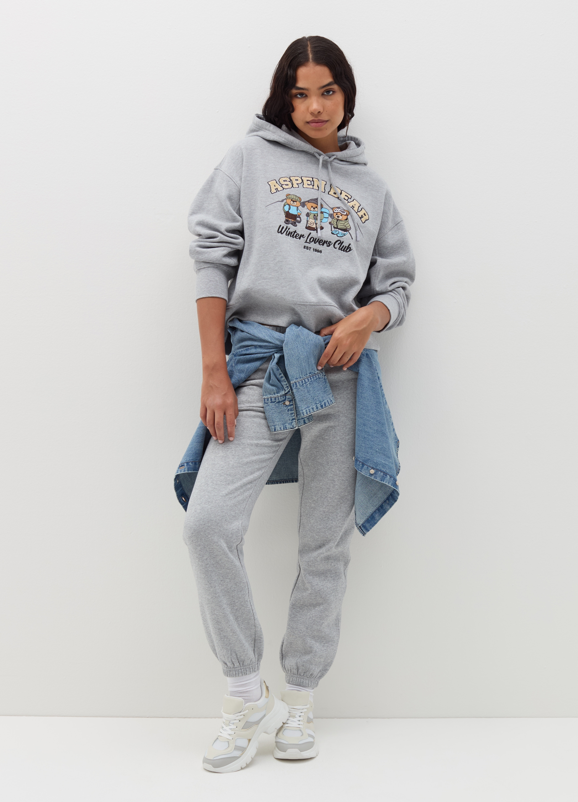 B.ANGEL, Joggers In Felpa Con Coulisse, Donna, Grigio, Taglia: S