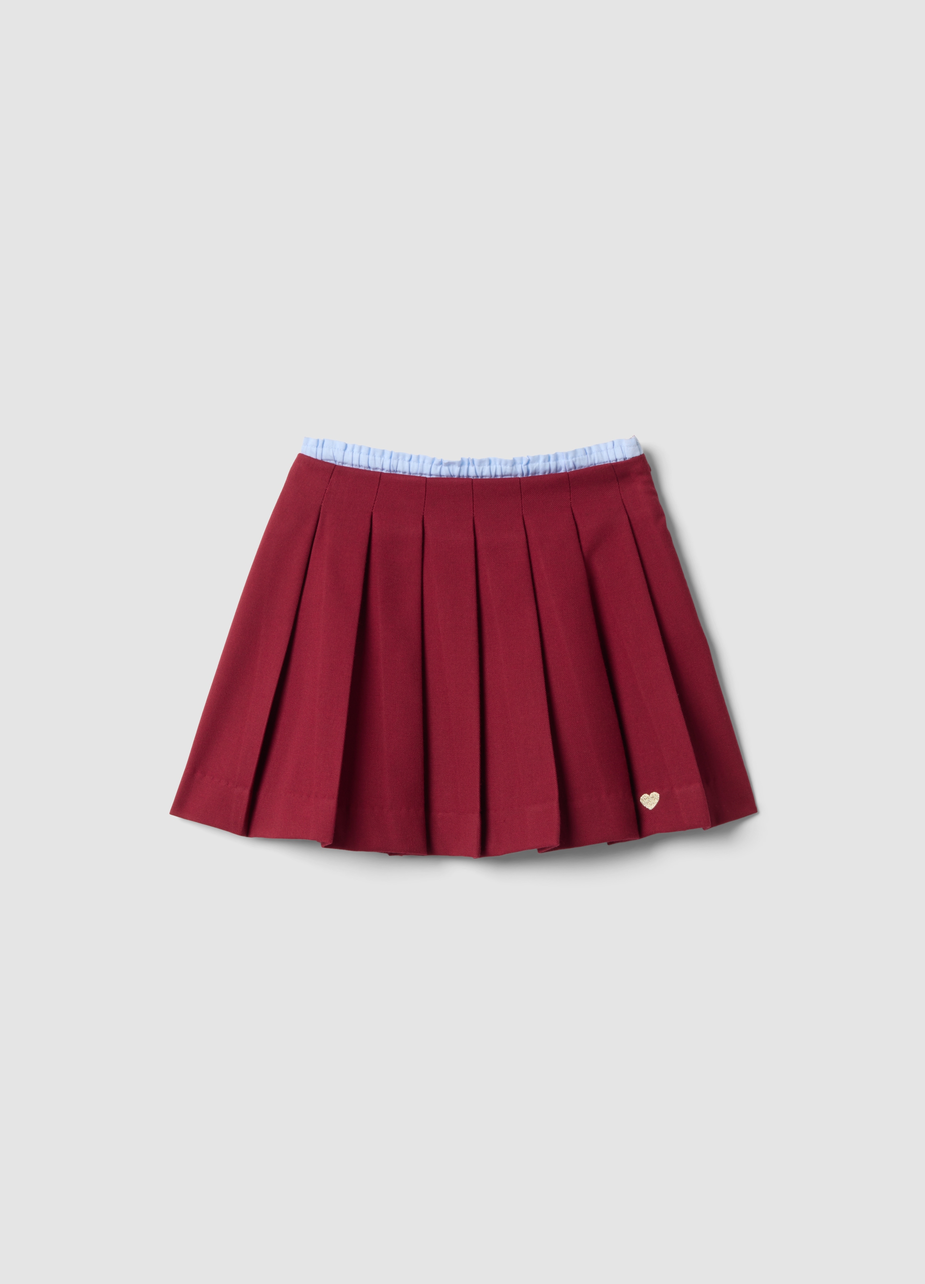 OVS KIDS, Gonna Rossa Plissé In Viscosa Elasticizzata Per Bambina, Rosso, Taglia: 7-8