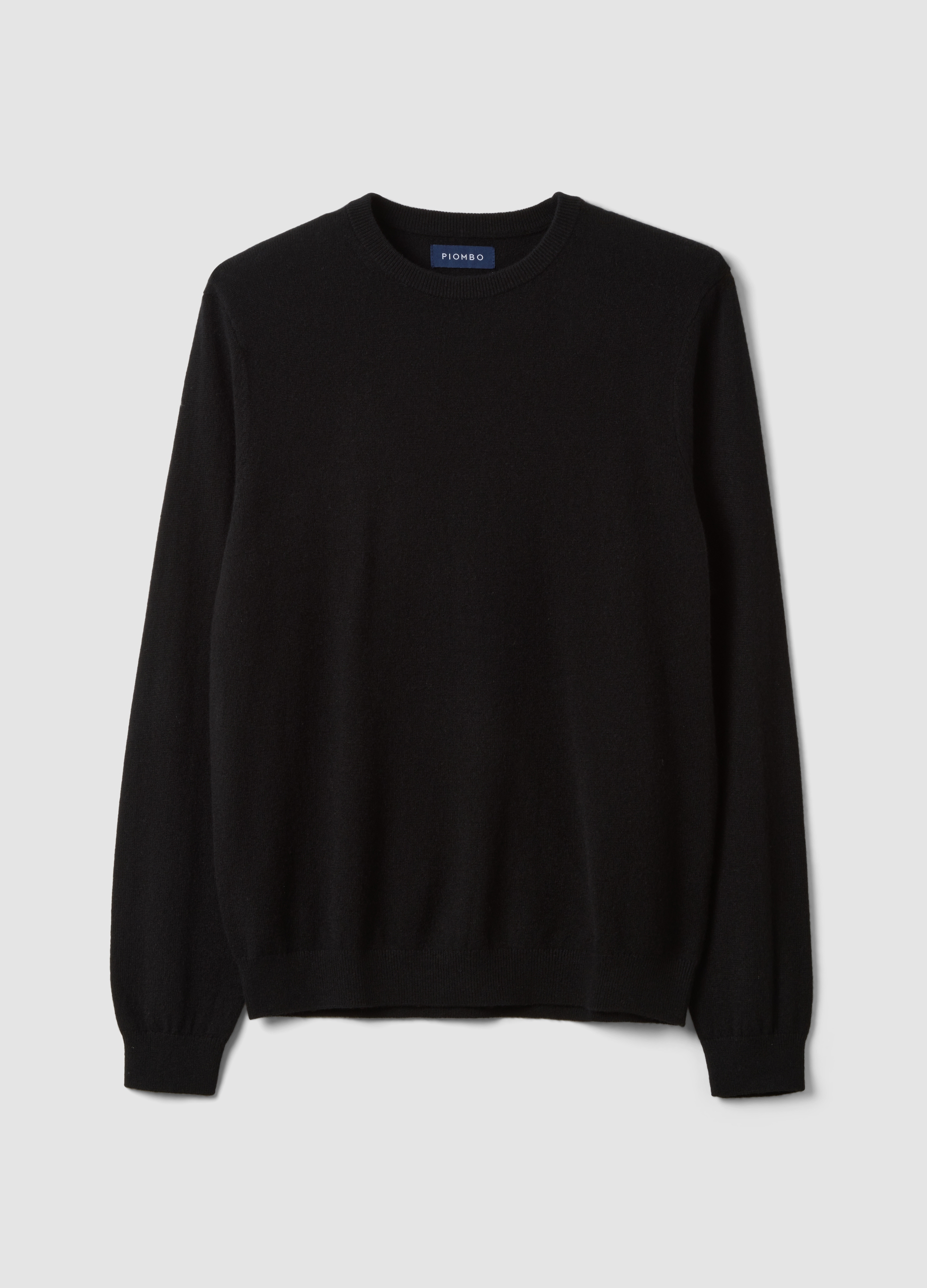 Piombo Contemporary, Maglia Nera In Puro Cashmere Regular Fit, Unisex, Nero, Taglia: L