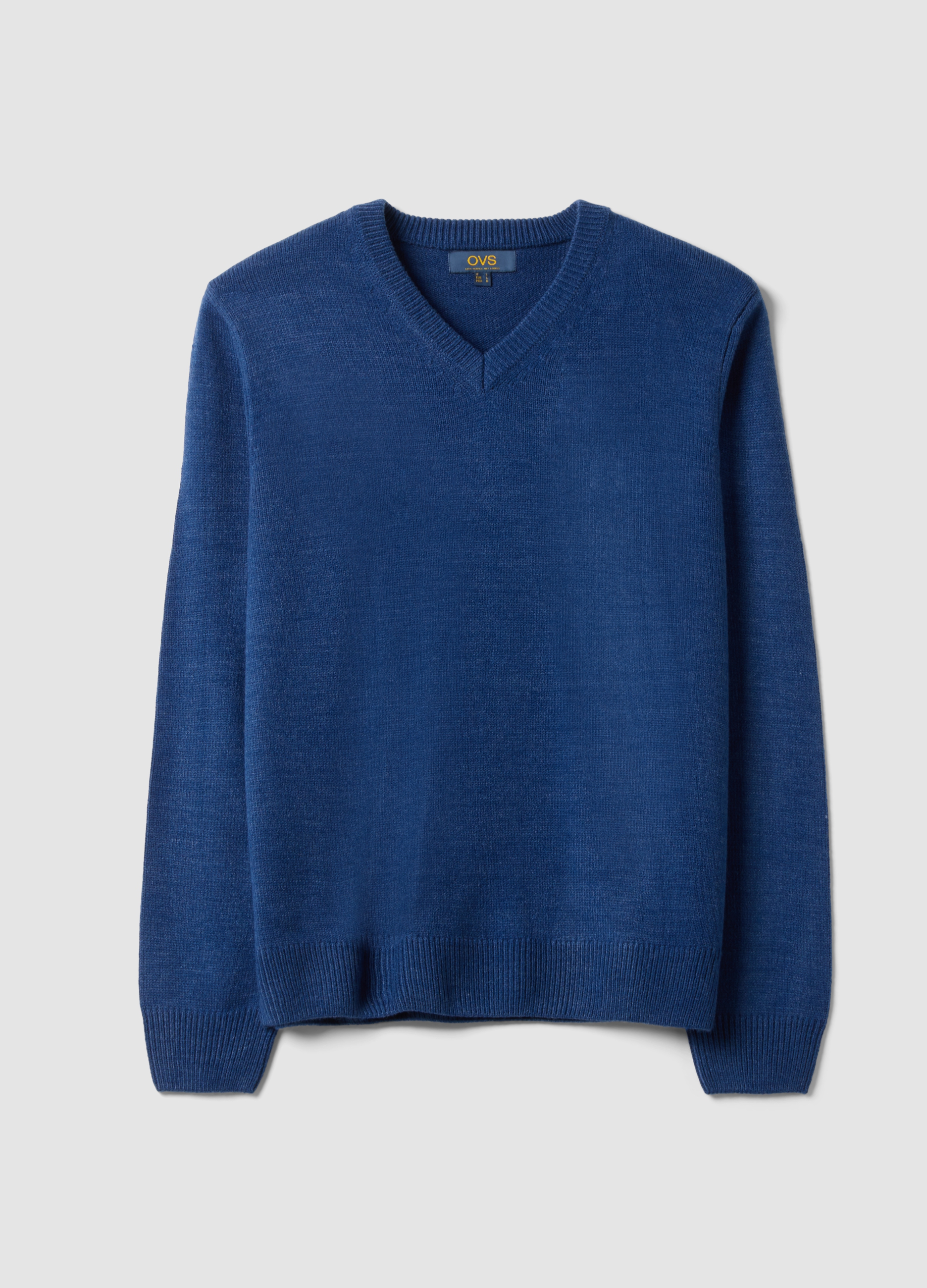 OVS, Maglia Blu Con Scollo A V Regular Fit, Uomo, Blu, Taglia: M